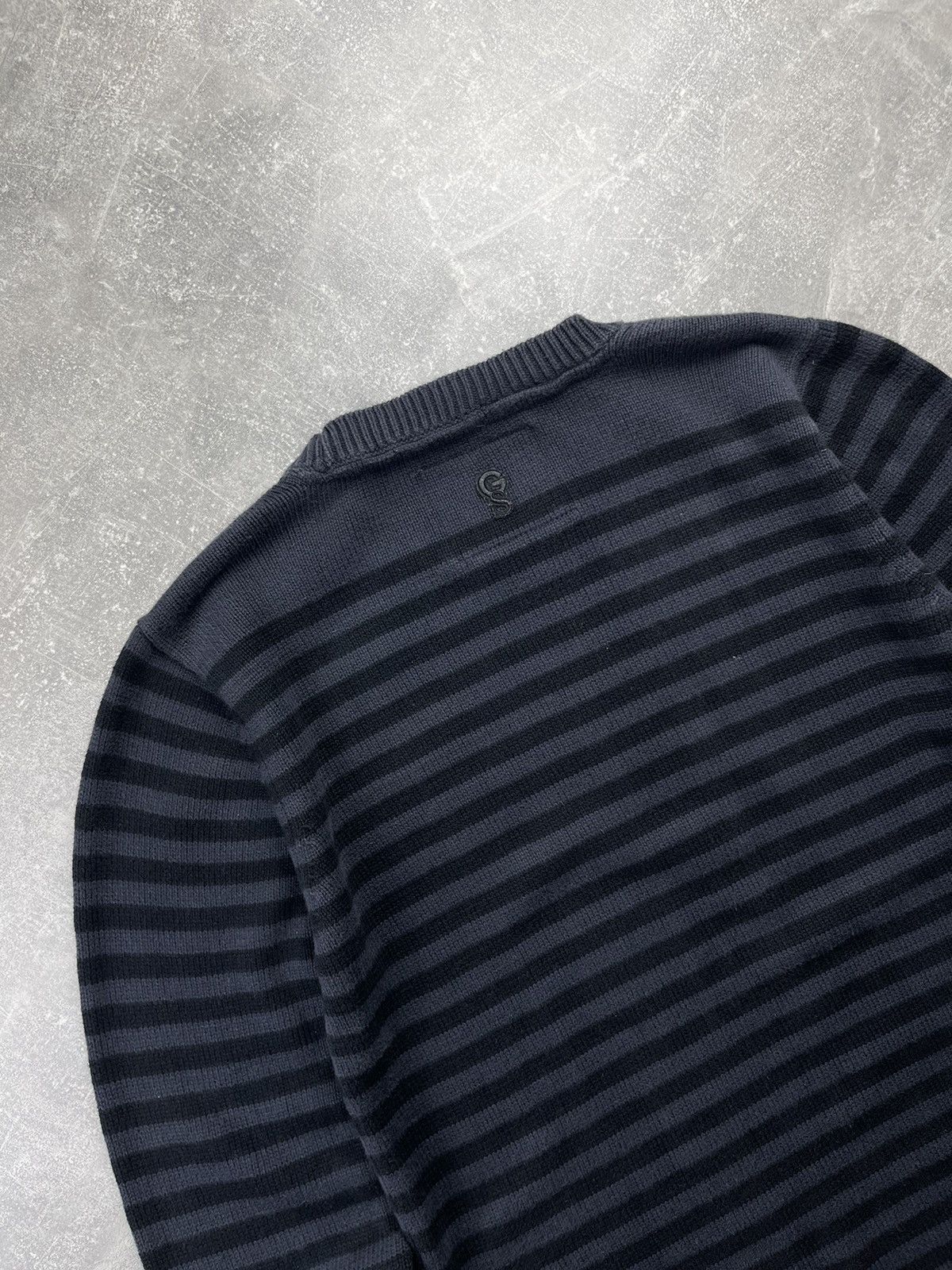 G-Star G Star RAW Vintage Striped Y2K Knit Sweater Black Gray Size US L / EU 52-54 / 3 - 8 Thumbnail