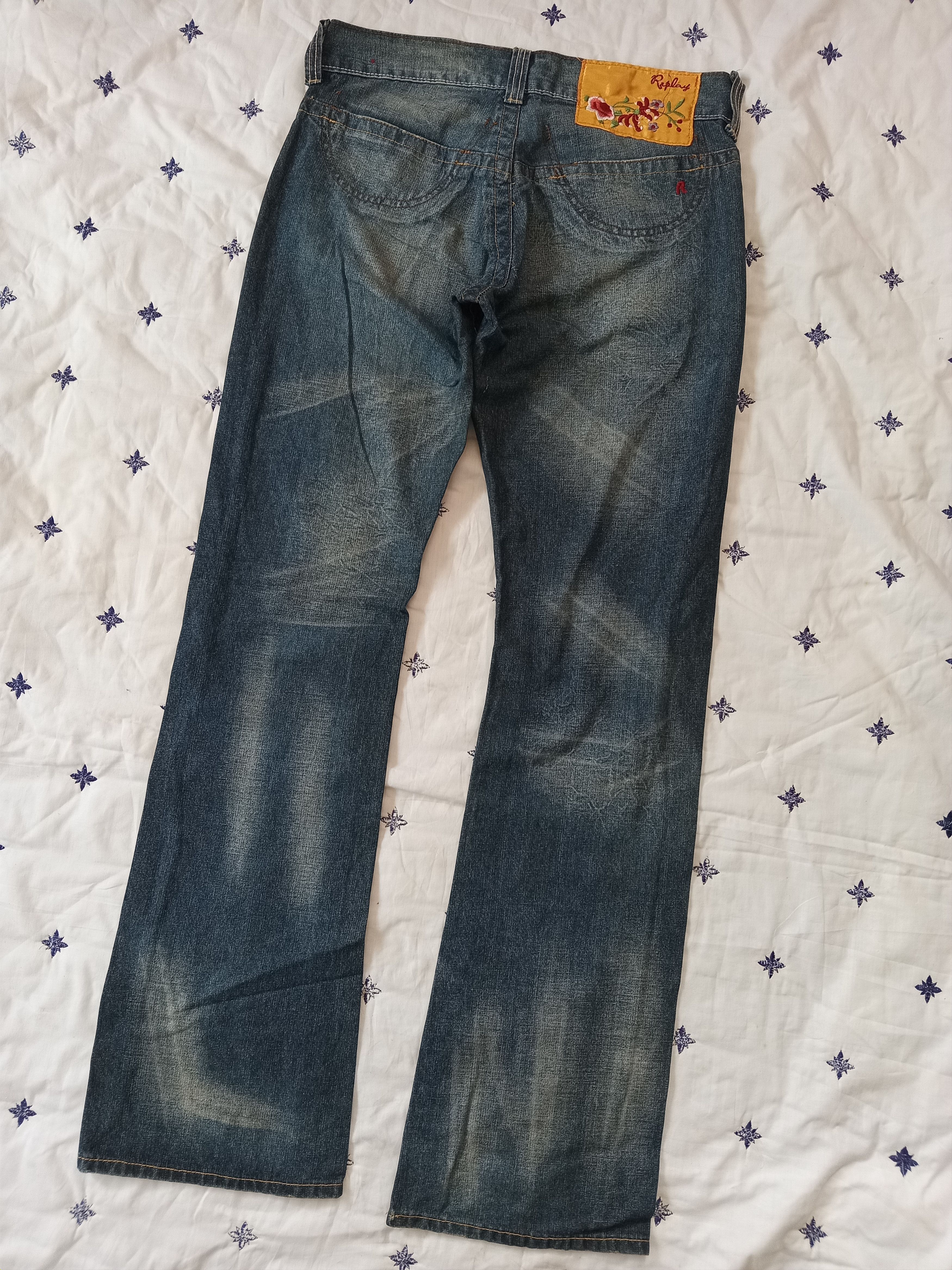 Replay × Vintage Vintage💥REPLAY Distressed Flare Jeans Size 30" / US 8 / IT 44 - 7 Thumbnail