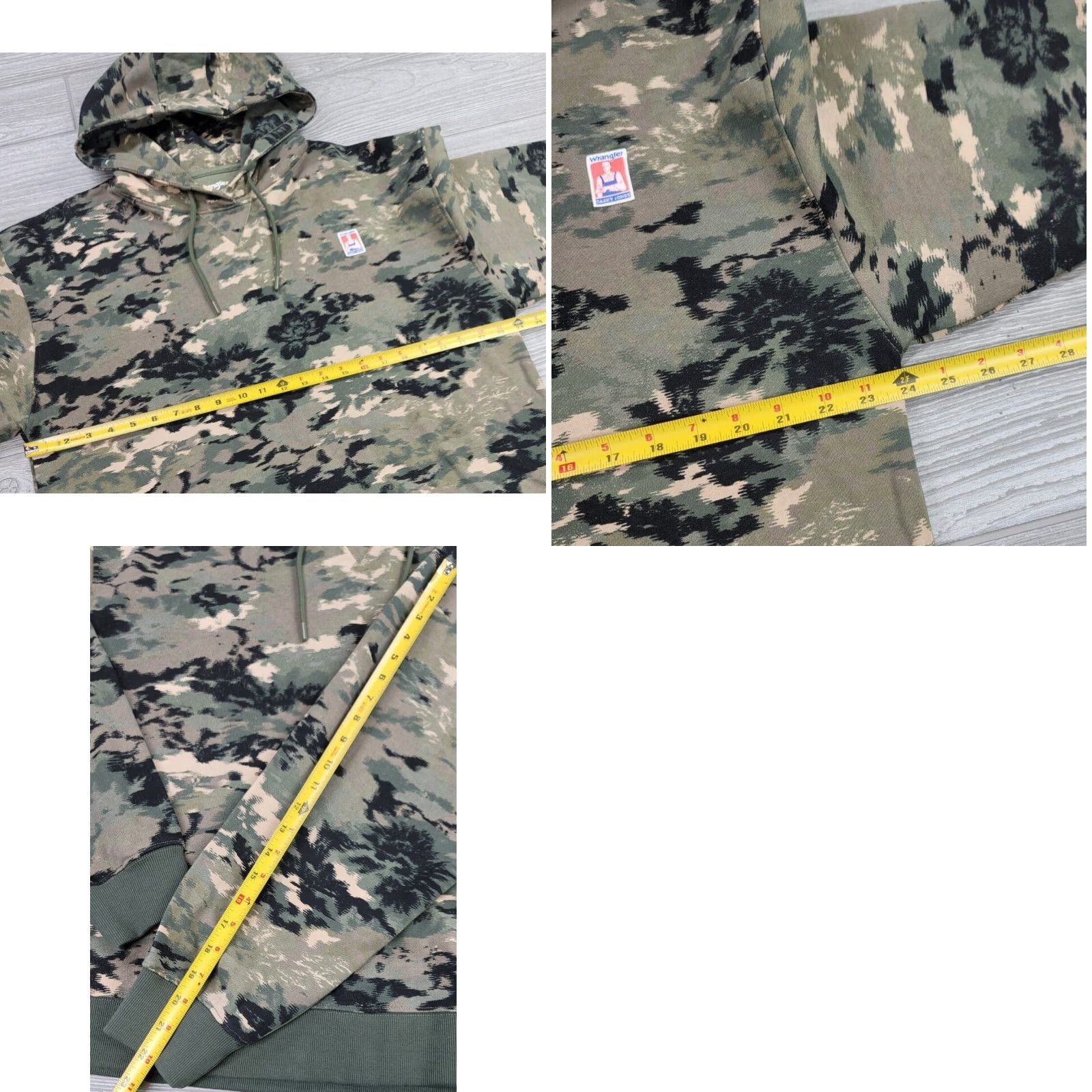 Wrangler Wrangler Casey Jones Workwear Hoodie Sweatshirt Camo Sz S Mens Long Sleeve Multicolor Logo Embroidered PullOver Pockets Size US S / EU 44-46 / 1 - 9 Thumbnail