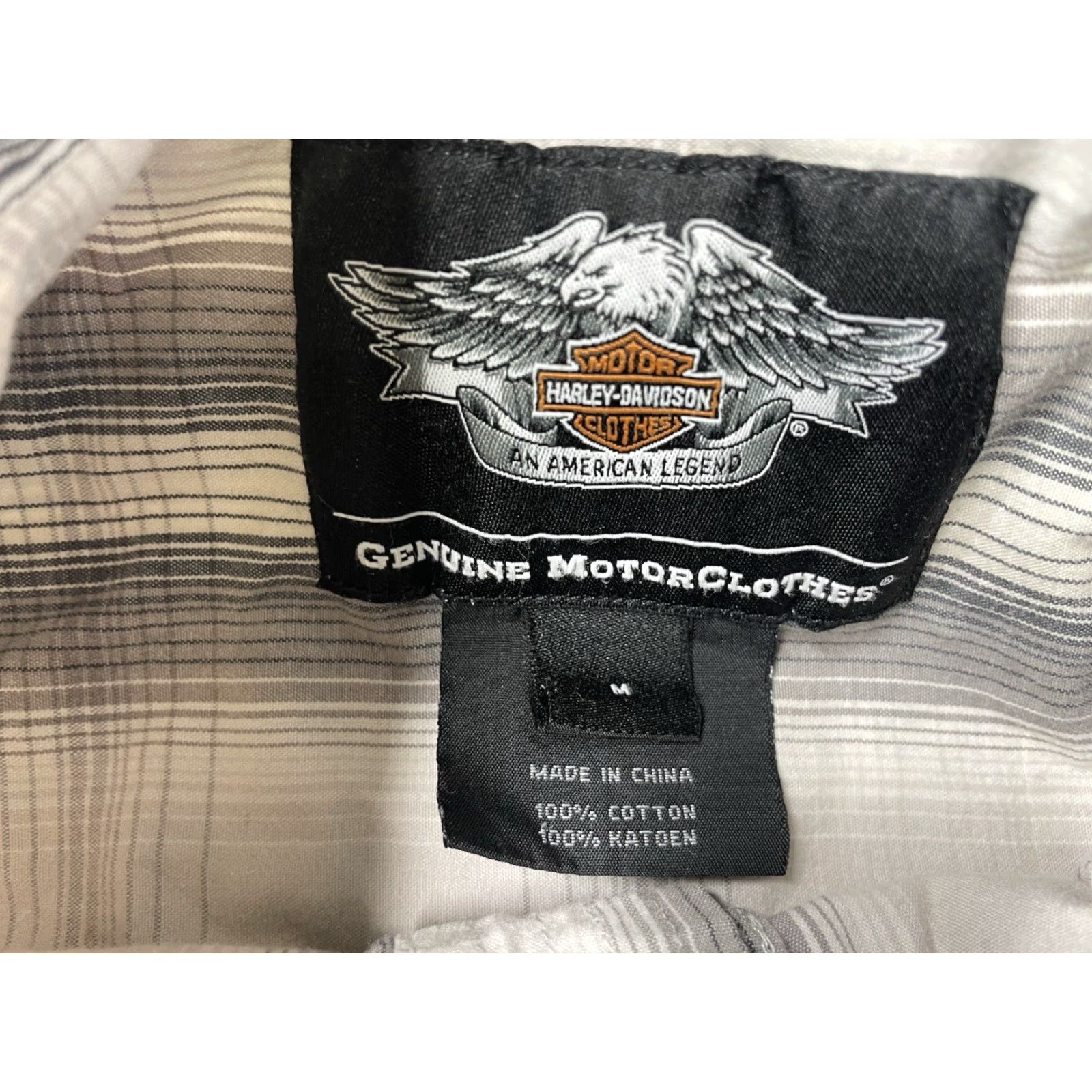 Harley Davidson Harley-Davidson Shirt Mens M Gray Plaid Button-Up Snap Short Sleeve Casual Outdoor Classic Size US M / EU 48-50 / 2 - 4 Thumbnail