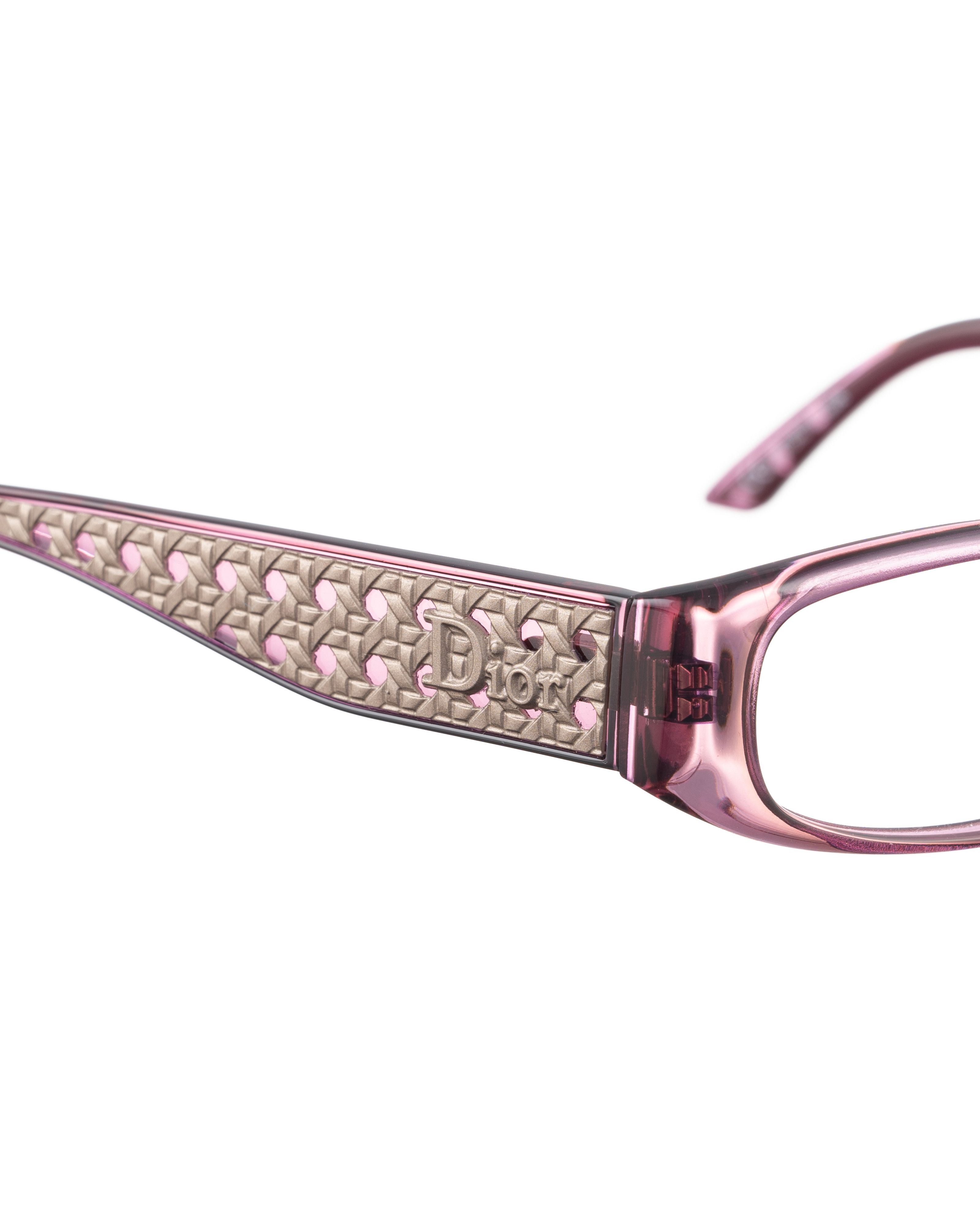 Dior Dior 00s Purple Glasses with Vienesse Braid Temples Size ONE SIZE - 3 Thumbnail
