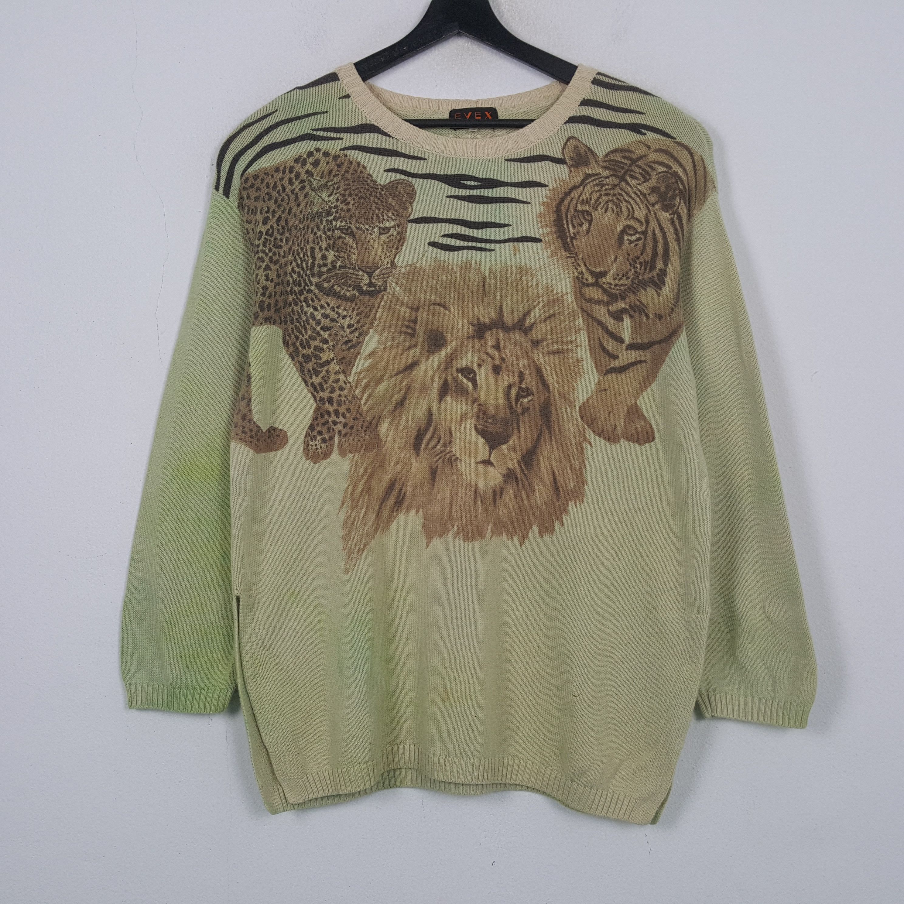 Vintage Evex Wild Life Animals Design Sweatshirt RR1 Size L / US 10 / IT 46 - 1 Thumbnail