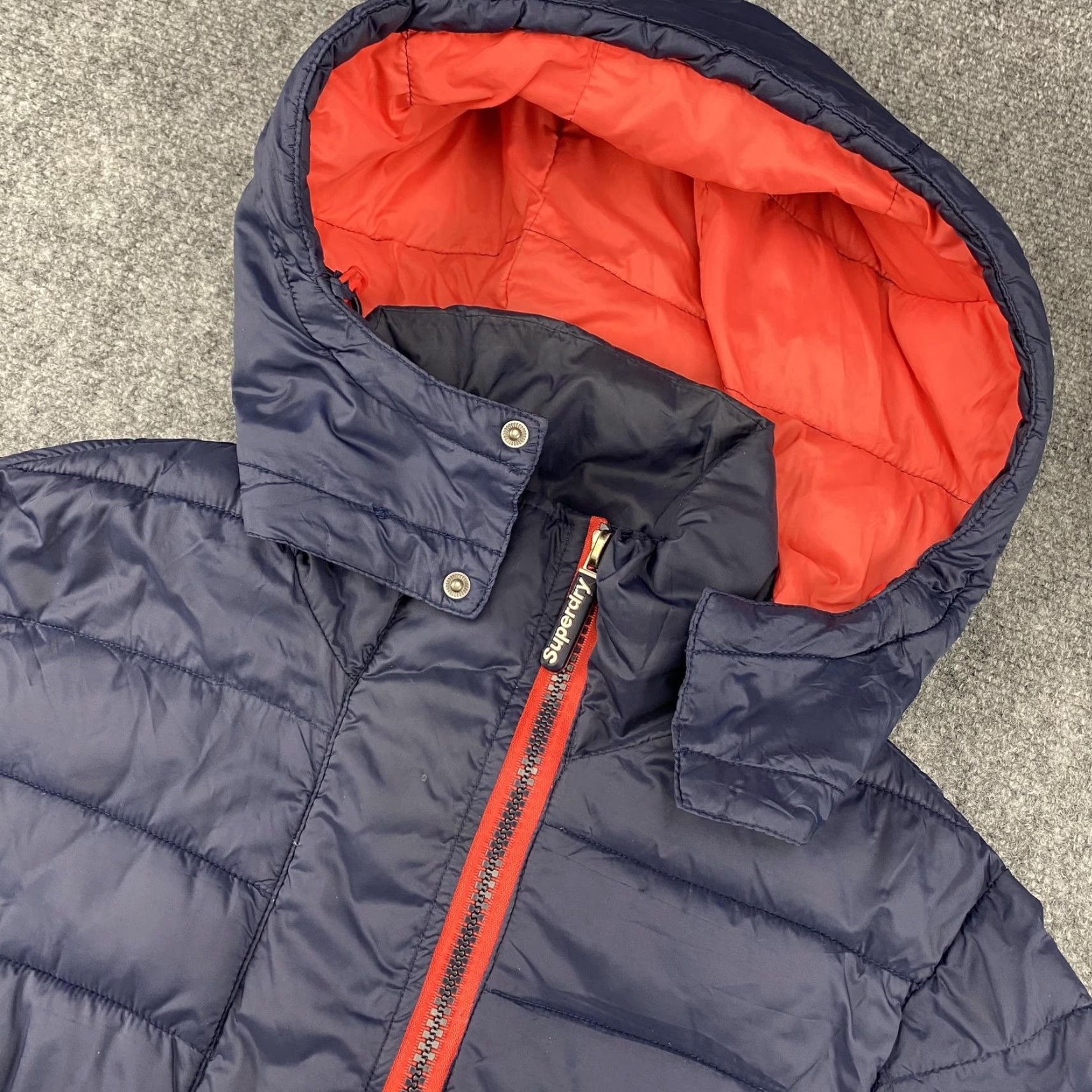 Superdry Superdry Jacket Mens Small Blue Fuji Double Zip Hooded Puffer Quilted Insulated Full Zip Size US S / EU 44-46 / 1 - 2 Thumbnail