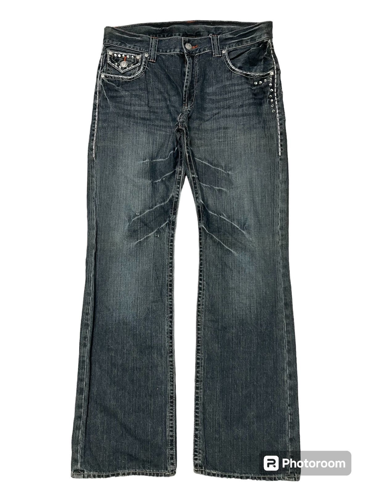 If Six Was Nine 2000s CHROME HEARTS INSPIRED JAPANESEBRAND STUDDED PANT Size US 35 - 2 Thumbnail