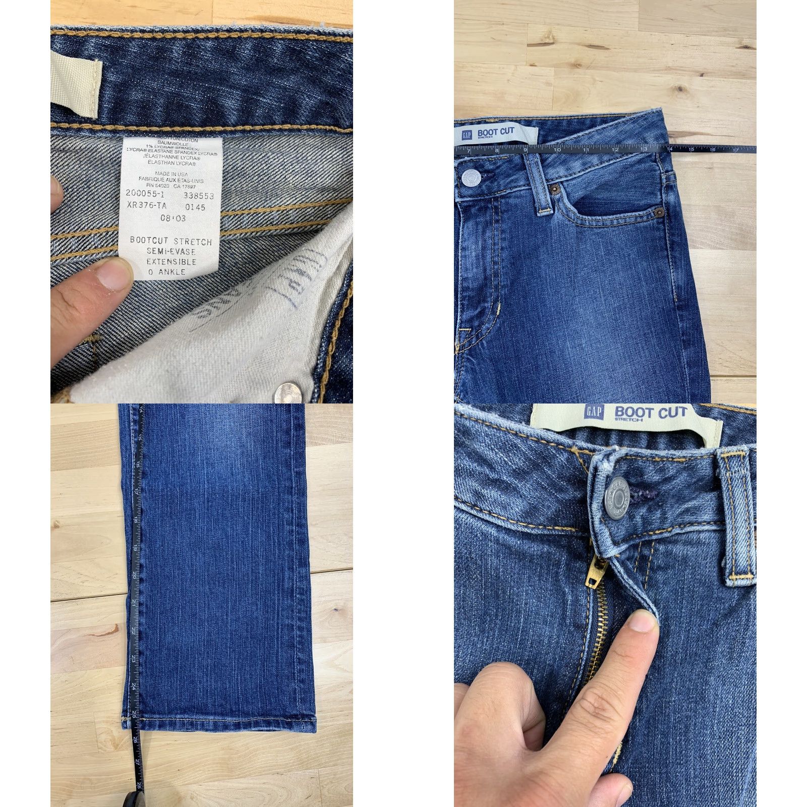 Gap Gap Jeans Women Boot Cut Regular 0 Size Denim 100% Cotton Blue Stretch USA Made in USA Size 25" / US 0 / IT 36 - 8 Thumbnail