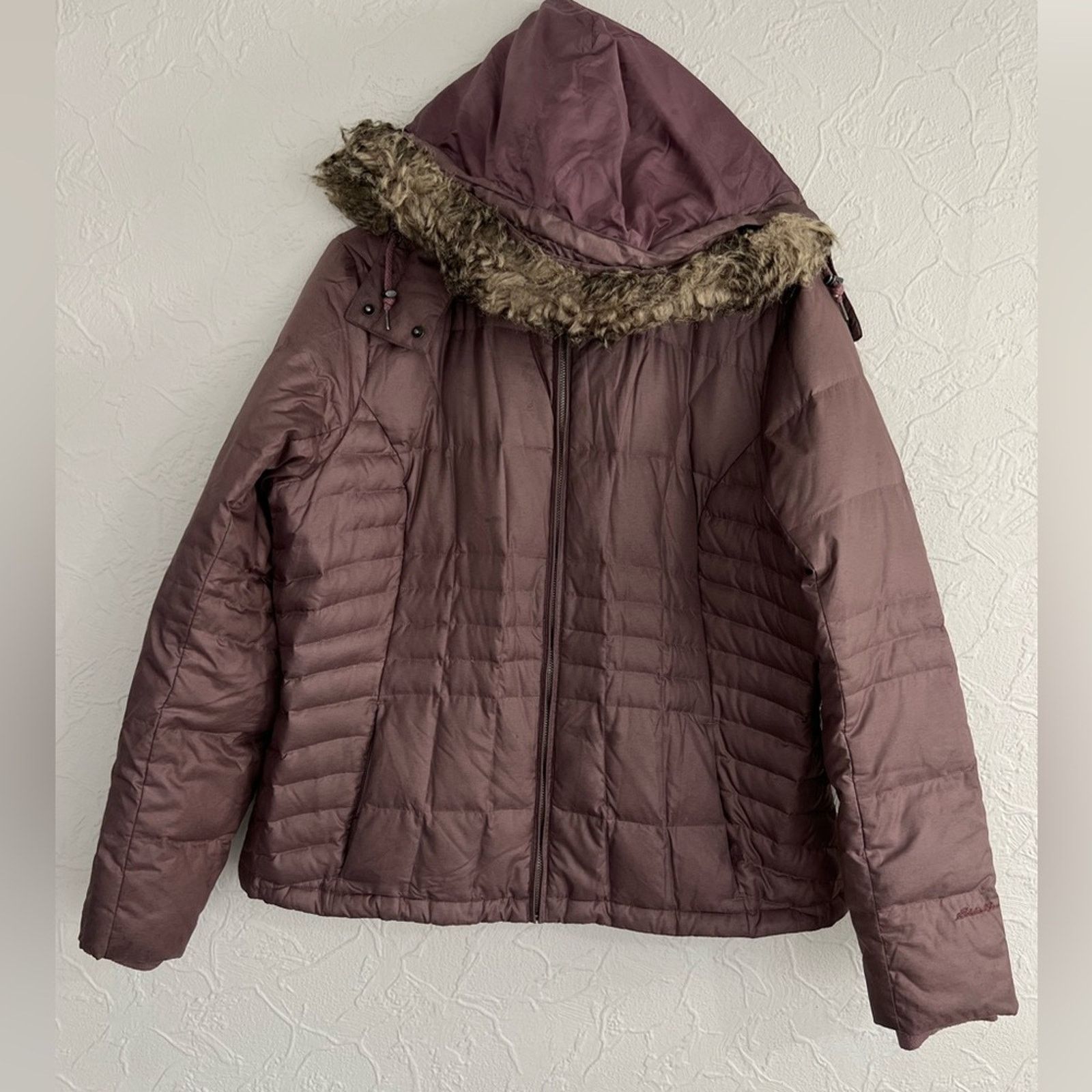 Eddie Bauer Eddie Bauer Premium Goose Down Quilted Jacket Fur Hood MAUVE Size XL / US 12-14 / IT 48-50 - 7 Thumbnail