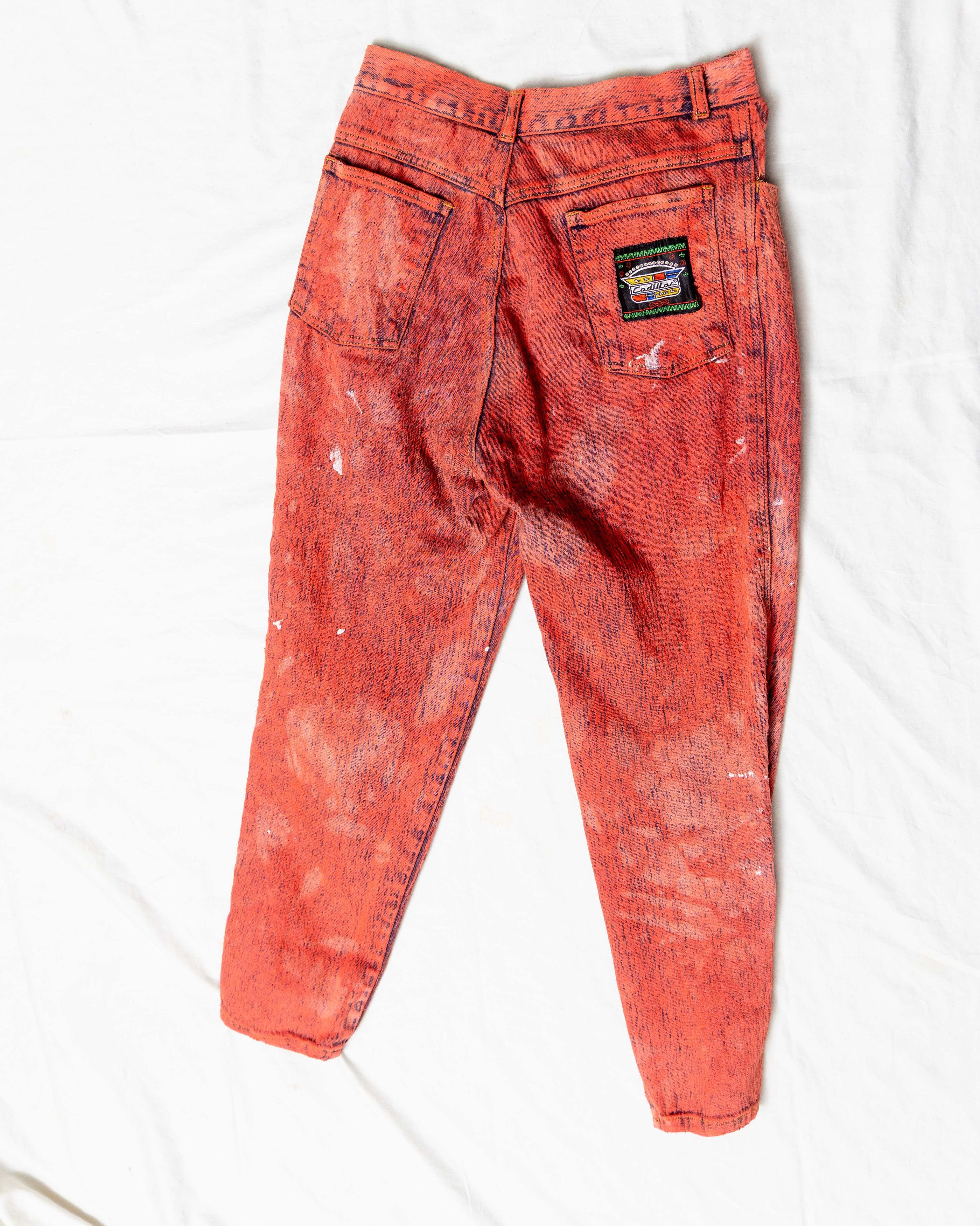 Cadillac × Vintage Vintage Cadillac Club Red Jeans Size US 29 - 2 Thumbnail