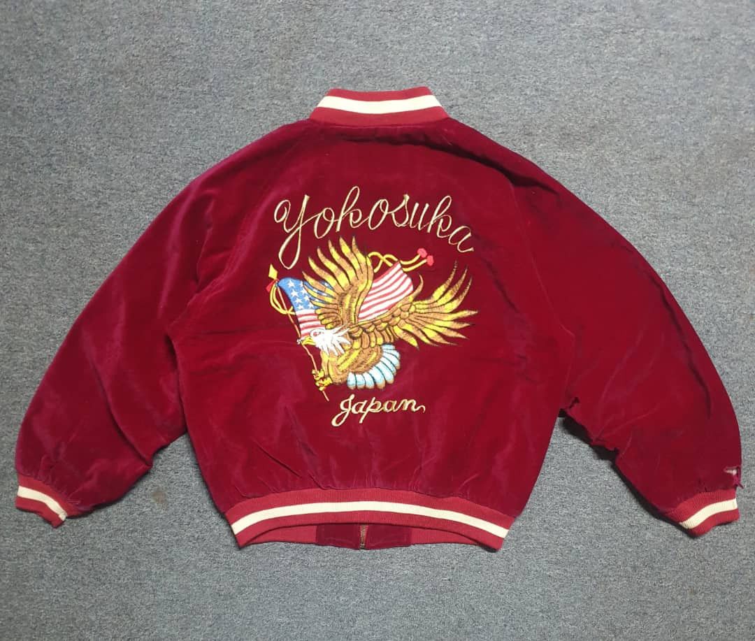Japanese Brand 💥Vintage Eagle yokosuka acantara sukajan souvenir jacket Size US M / EU 48-50 / 2 - 1 Thumbnail
