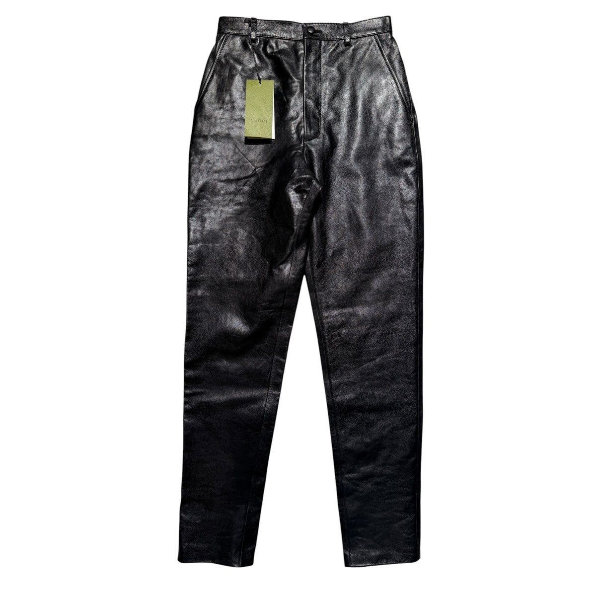 Gucci $3,000 leather glossy pant Size 26" / US 2 / IT 38 - 1 Thumbnail