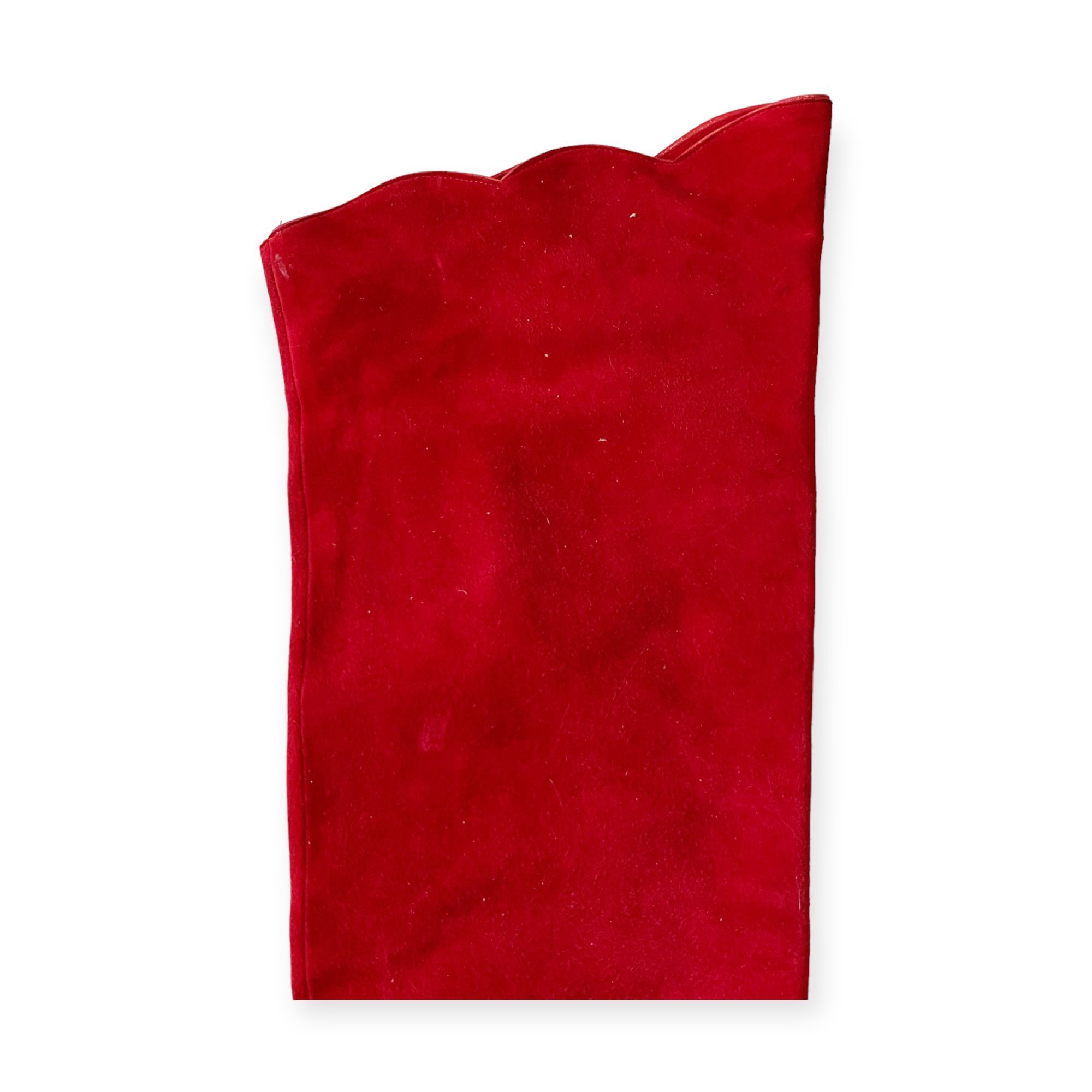 Yves Saint Laurent Vintage Yves Saint Laurent red suede long boots, Size 7 Size US 7 / IT 37 - 15 Thumbnail