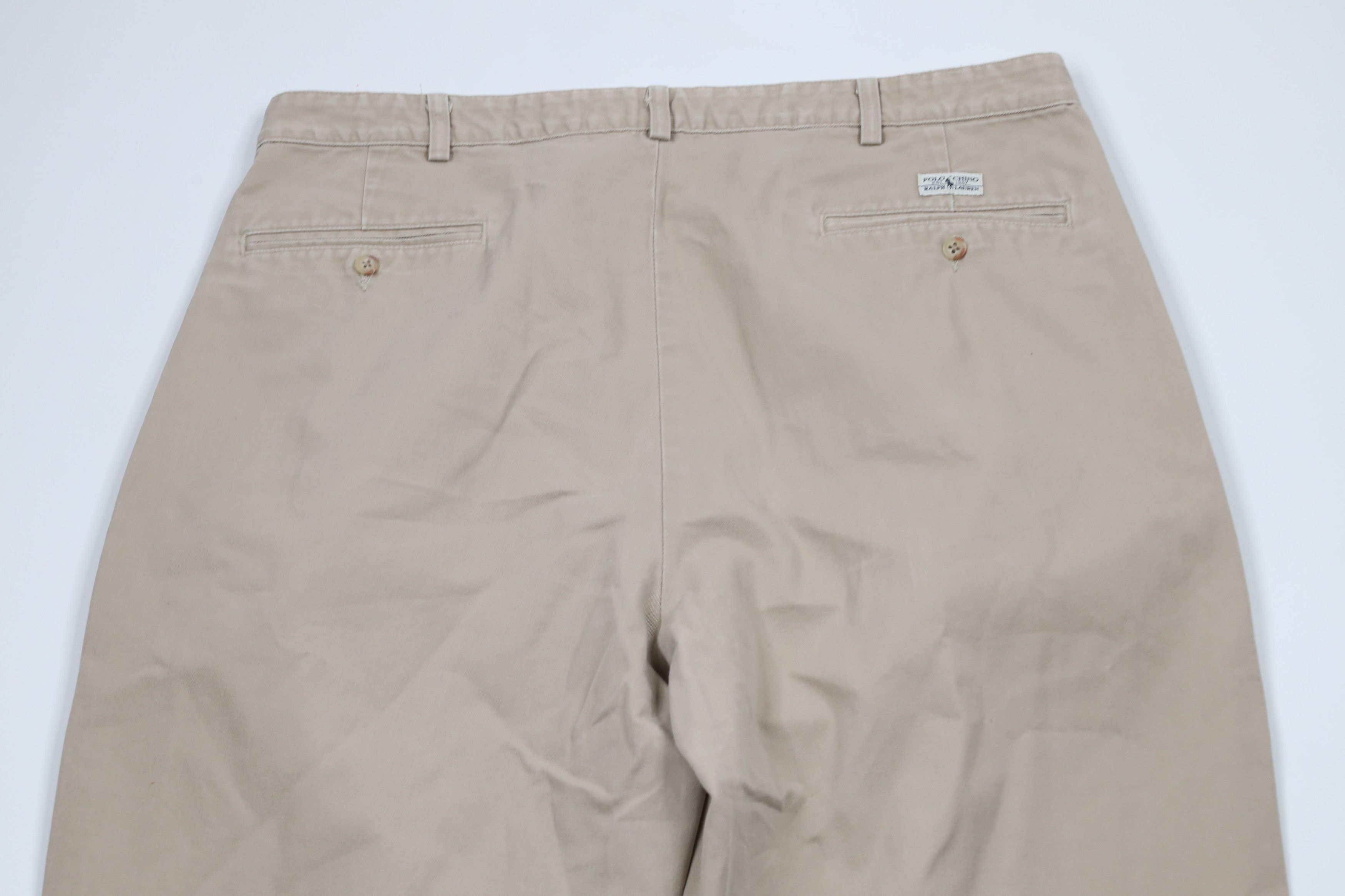 Ralph Lauren × Vintage Vintage 90s Ralph Lauren Chino Pants Beige Cotton USA Size US 36 / EU 52 - 10 Thumbnail