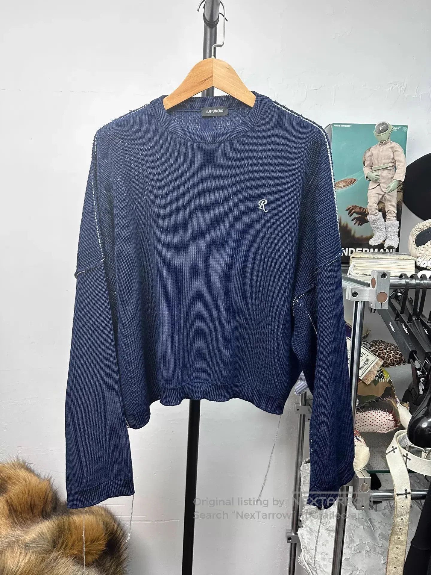 Raf Simons Blue Long Sleeve Knit Sweater. Size US M / EU 48-50 / 2 - 1 Thumbnail