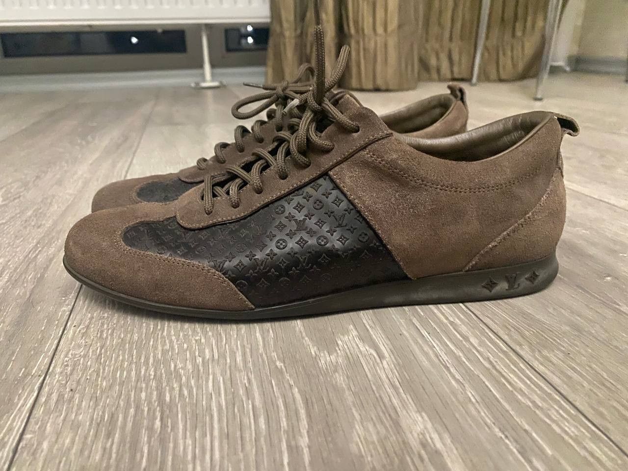 Louis Vuitton Monogram brown leather sneakers shoes Size US 8 / IT 38 - 1 Thumbnail