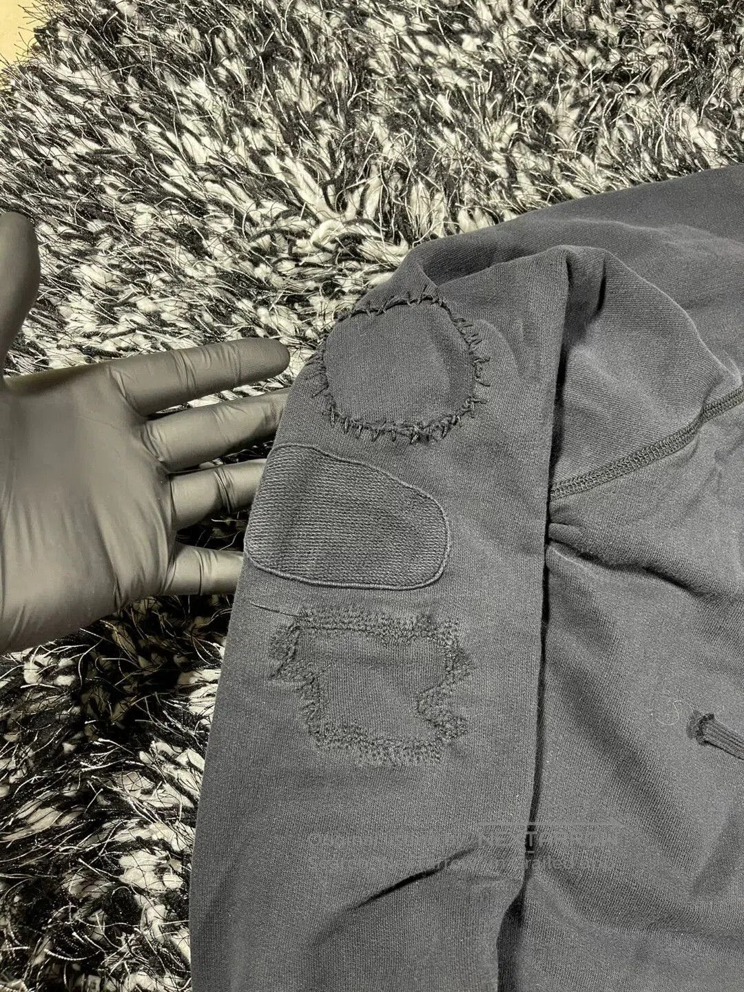 Greg Lauren greg lauren black destroyed zip front hoodie. Size US S / EU 44-46 / 1 - 4 Thumbnail