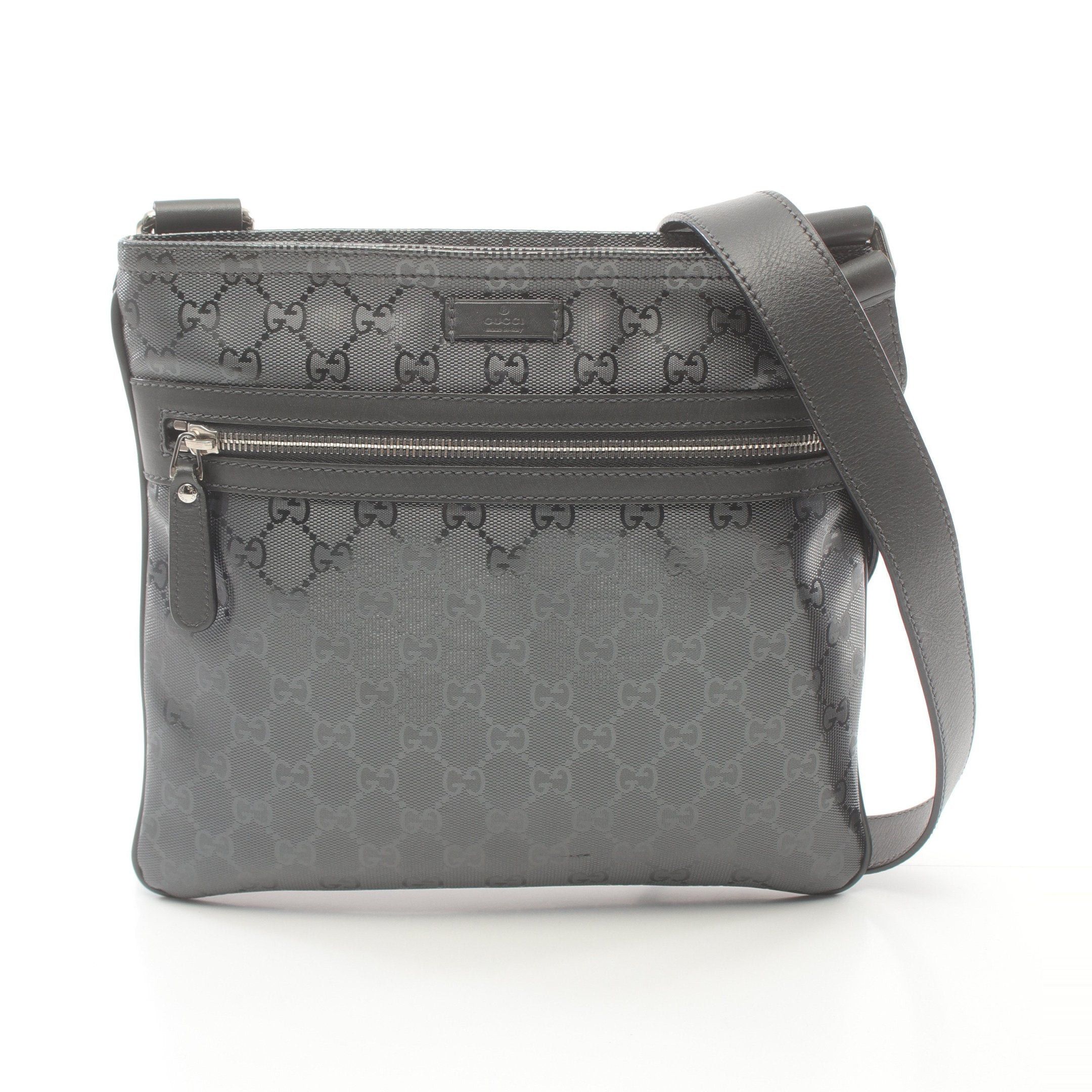 Gucci Gucci Gg Imprime Shoulder Bag Leather Gray Size ONE SIZE - 1 Thumbnail