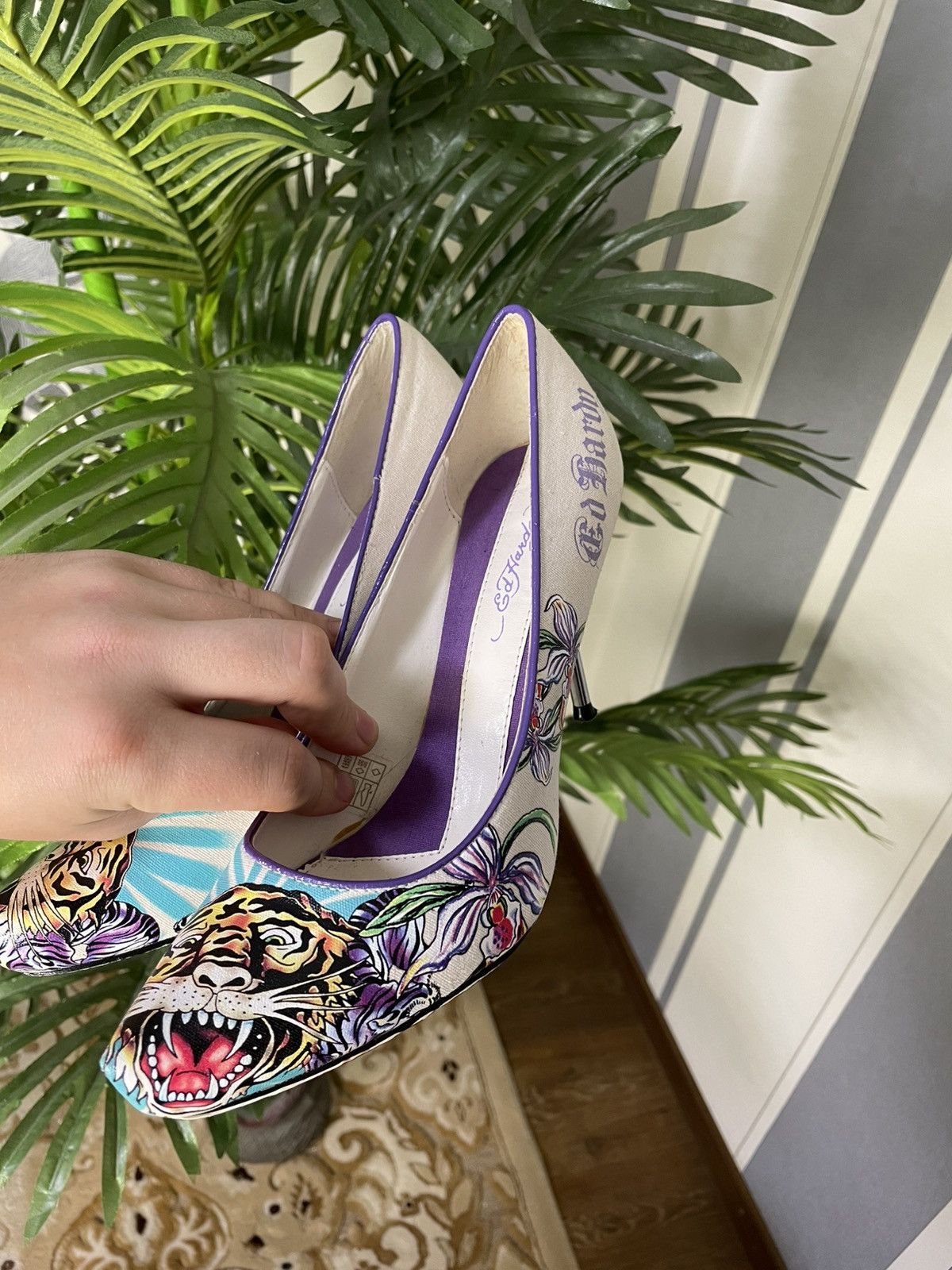 Ed Hardy Ed Hardy Women’s Graphic Tiger Floral Metal High Heel Size US 5.5 / IT 35.5 - 7 Thumbnail