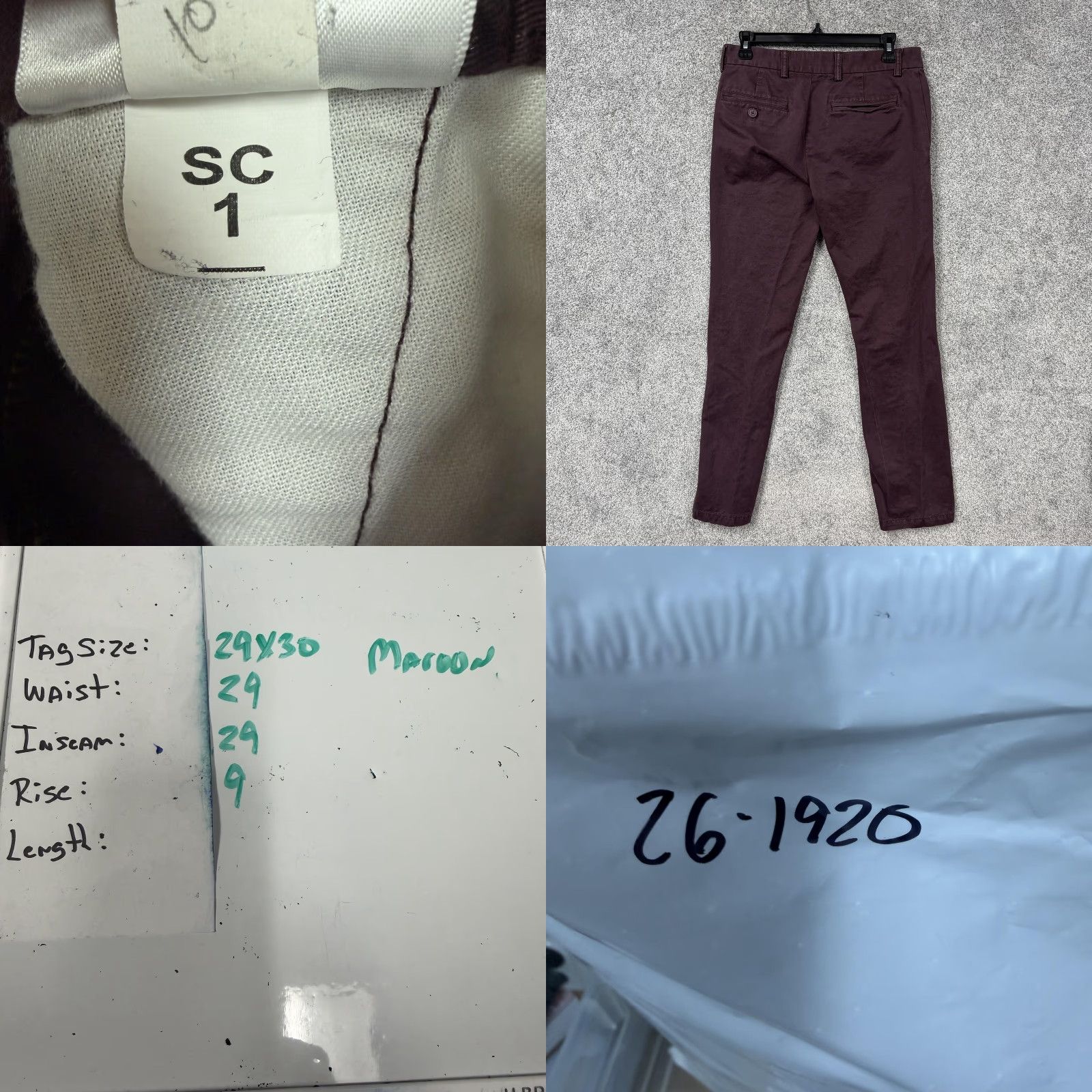 Old Navy Old Navy Chino Pants Mens 29x29 Maroon Slim Fit Utility Khaki Preppy Flat Front Size US 29 - 9 Thumbnail
