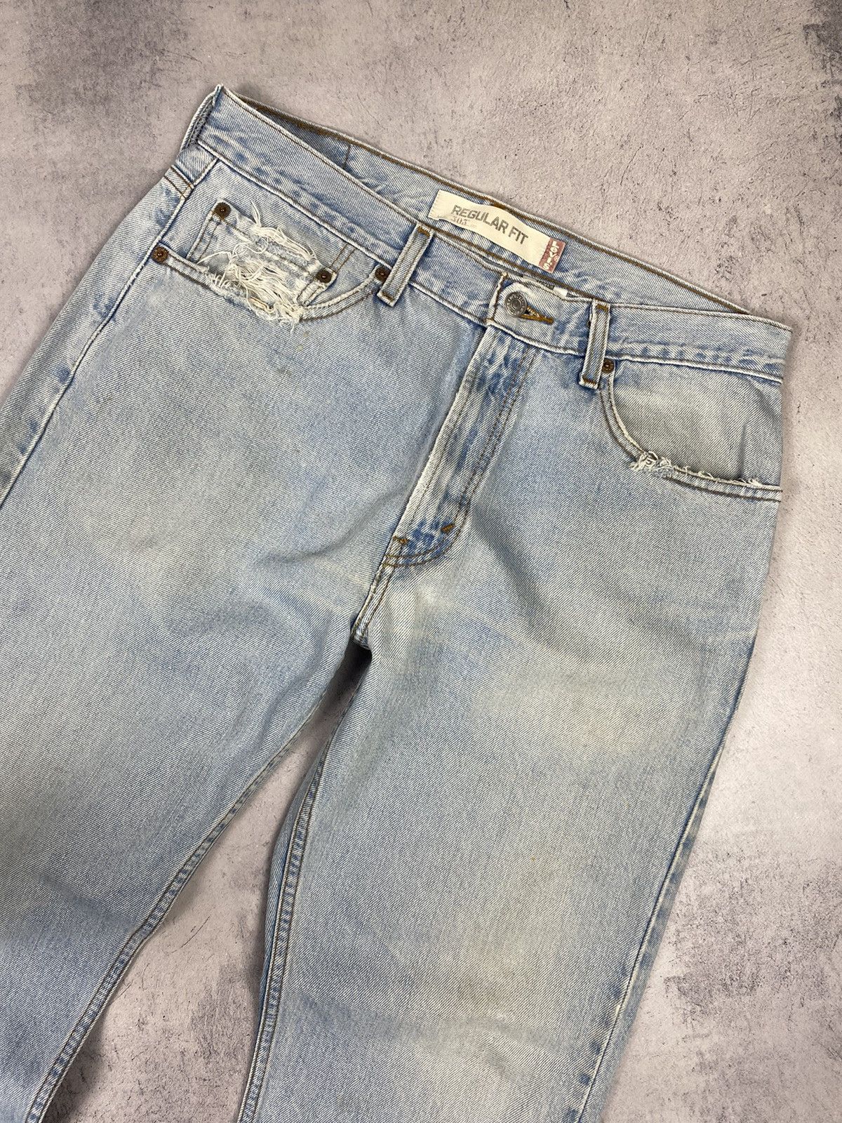 Levi's × Vintage Vintage Levis 505 Regular Fit Dissected Blue Denim Jeans Size US 34 / EU 50 - 9 Thumbnail