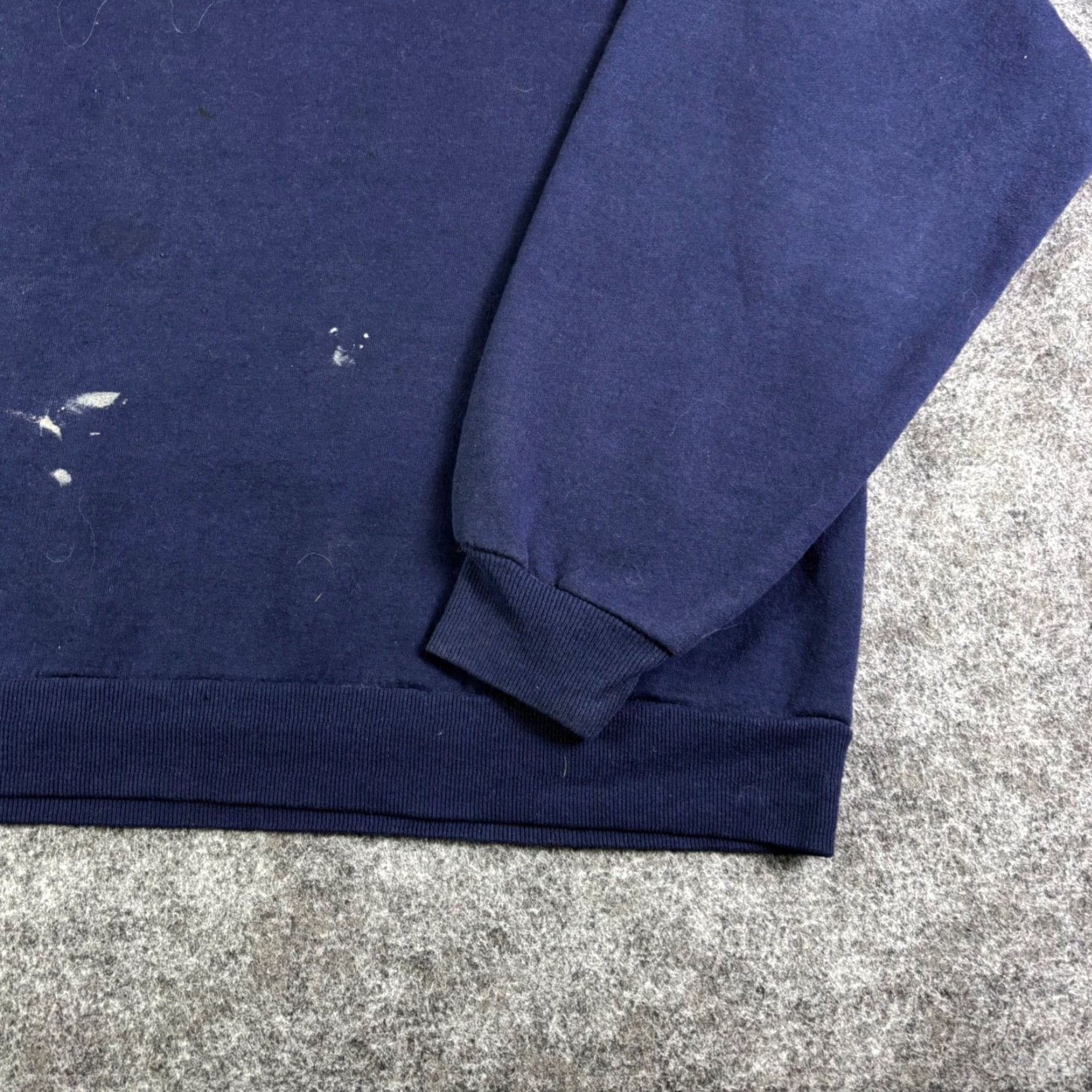 Vintage VINTAGE Navy Blue Crewneck Sweatshirt Men L Distressed Paint Splatter 90s Pullover Knit Polyester Athletic adidas Logo Large Size US L / EU 52-54 / 3 - 5 Thumbnail