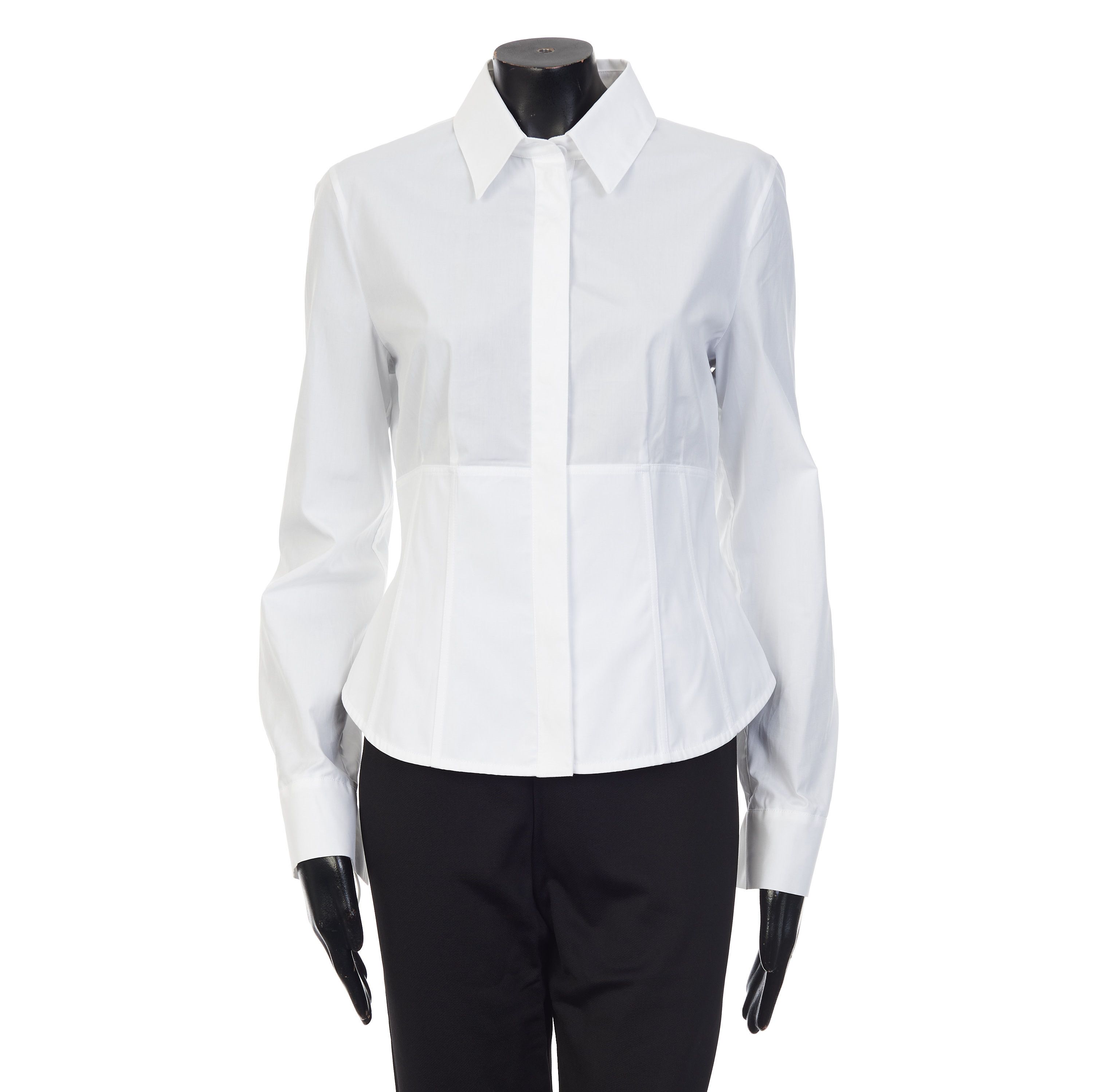 White Long-sleeved Cotton Shirt