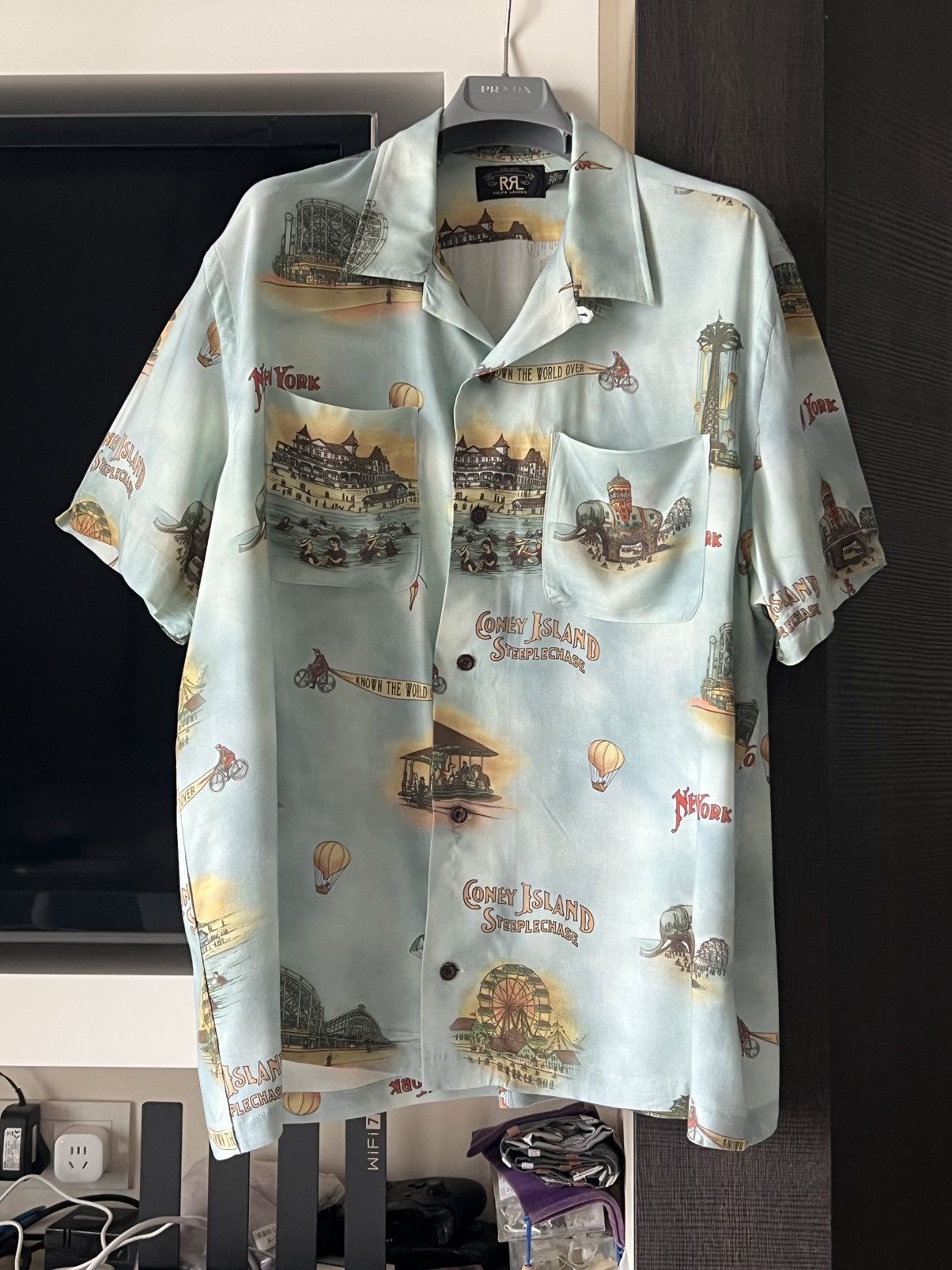 RRL Ralph Lauren Coney Island S/S 1940s Carnival Print Camp Shirt