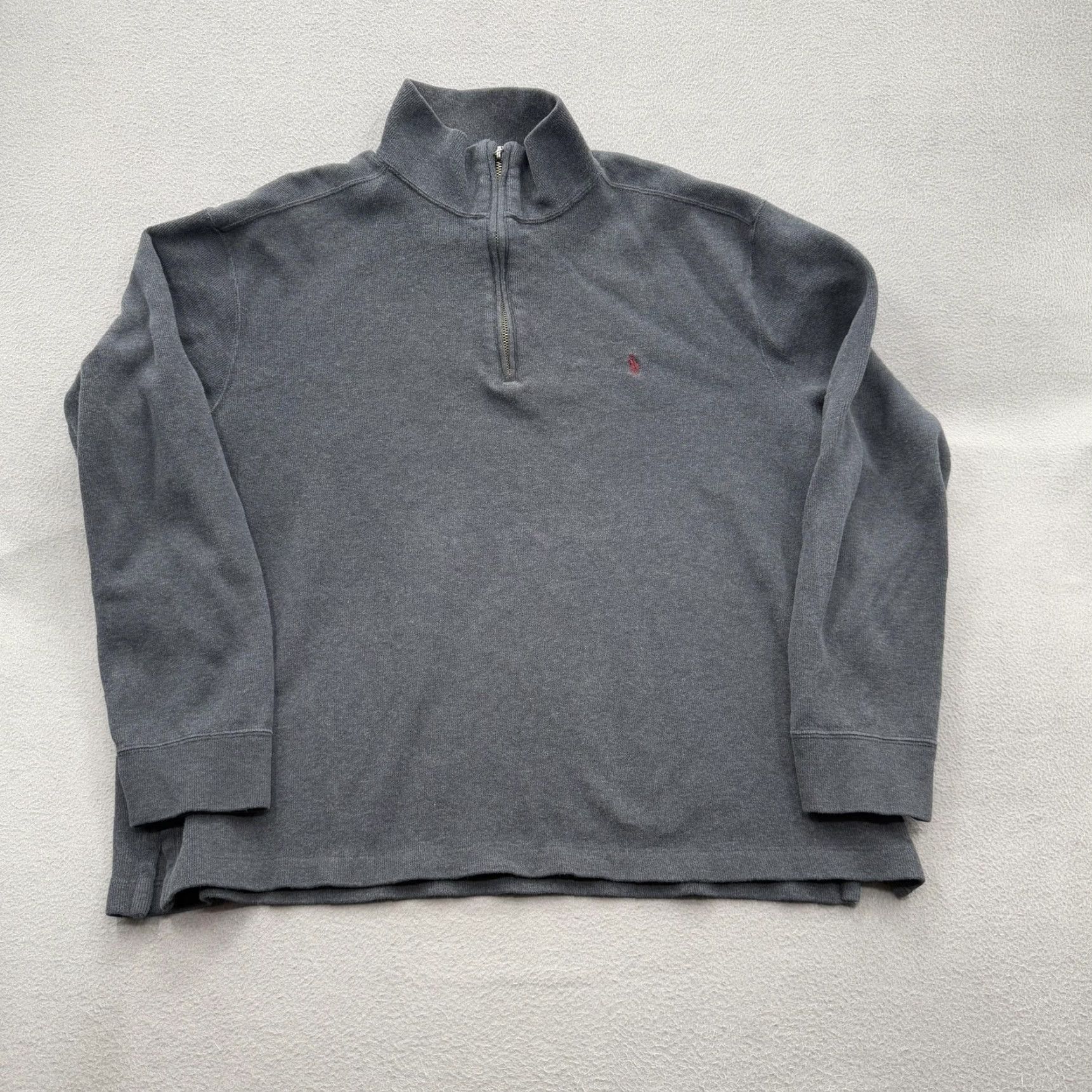 Polo Ralph Lauren Polo Ralph Lauren Sweater Mens XL Gray Quarter Zip Mockneck Pony Logo Cotton Size US XL / EU 56 / 4 - 2 Thumbnail