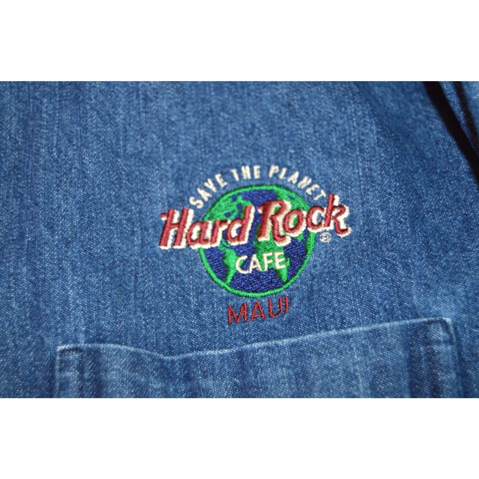 Hard Rock Cafe VINTAGE Hard Rock Cafe Maui Denim Embroidered Button-Up Shirt Mens Medium Blue Cotton Denim Embroidered Pockets 90s Rock Classic Shirt Shirt Size US M / EU 48-50 / 2 - 4 Thumbnail