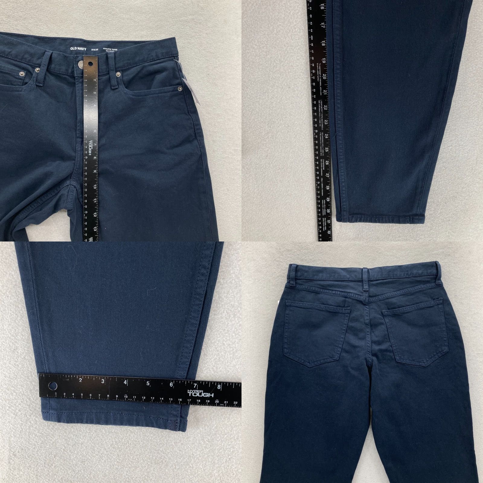 Old Navy Old Navy Athletic Taper 5-Pocket Twill Pants Mens 31x32 Dark Blue Stretch Casual Size US 31 - 8 Thumbnail