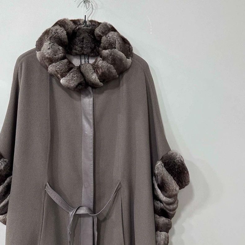 Loro Piana LORO PIANA Cashmere fur cloak coat Size M / US 6-8 / IT 42-44 - 2 Thumbnail