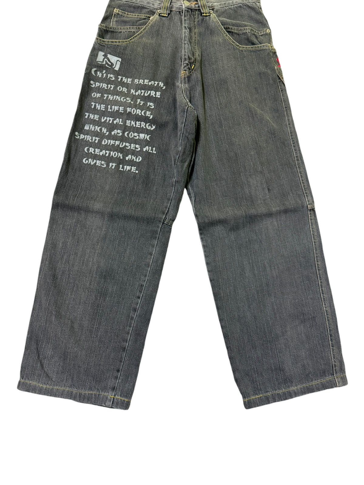 DrunknMunky × Japanese Brand Baggy DRUNKN MUNKY Embroidery Logo Poem Design Denim Size US 28 / EU 44 - 6 Thumbnail