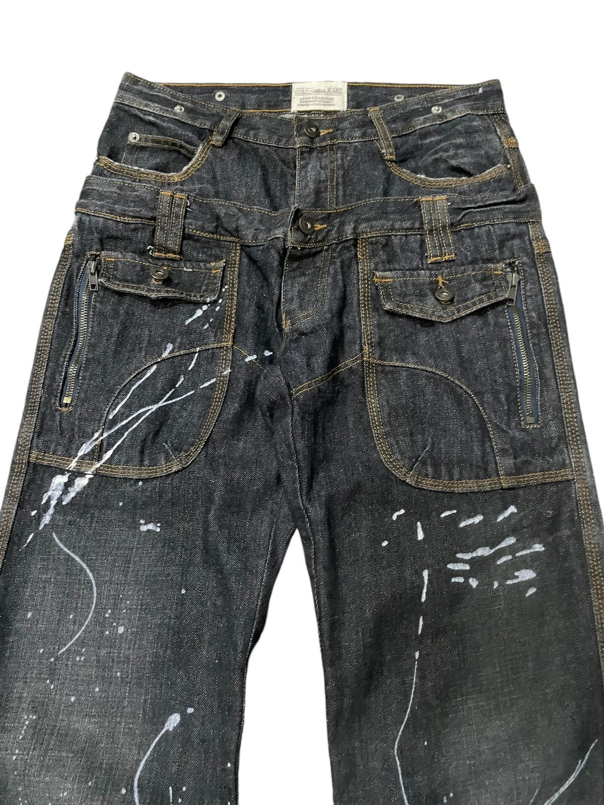 LOWBOX Aston Design Japan Double Waist Painter Loose Jeans Size US 30 / EU 46 - 6 Thumbnail