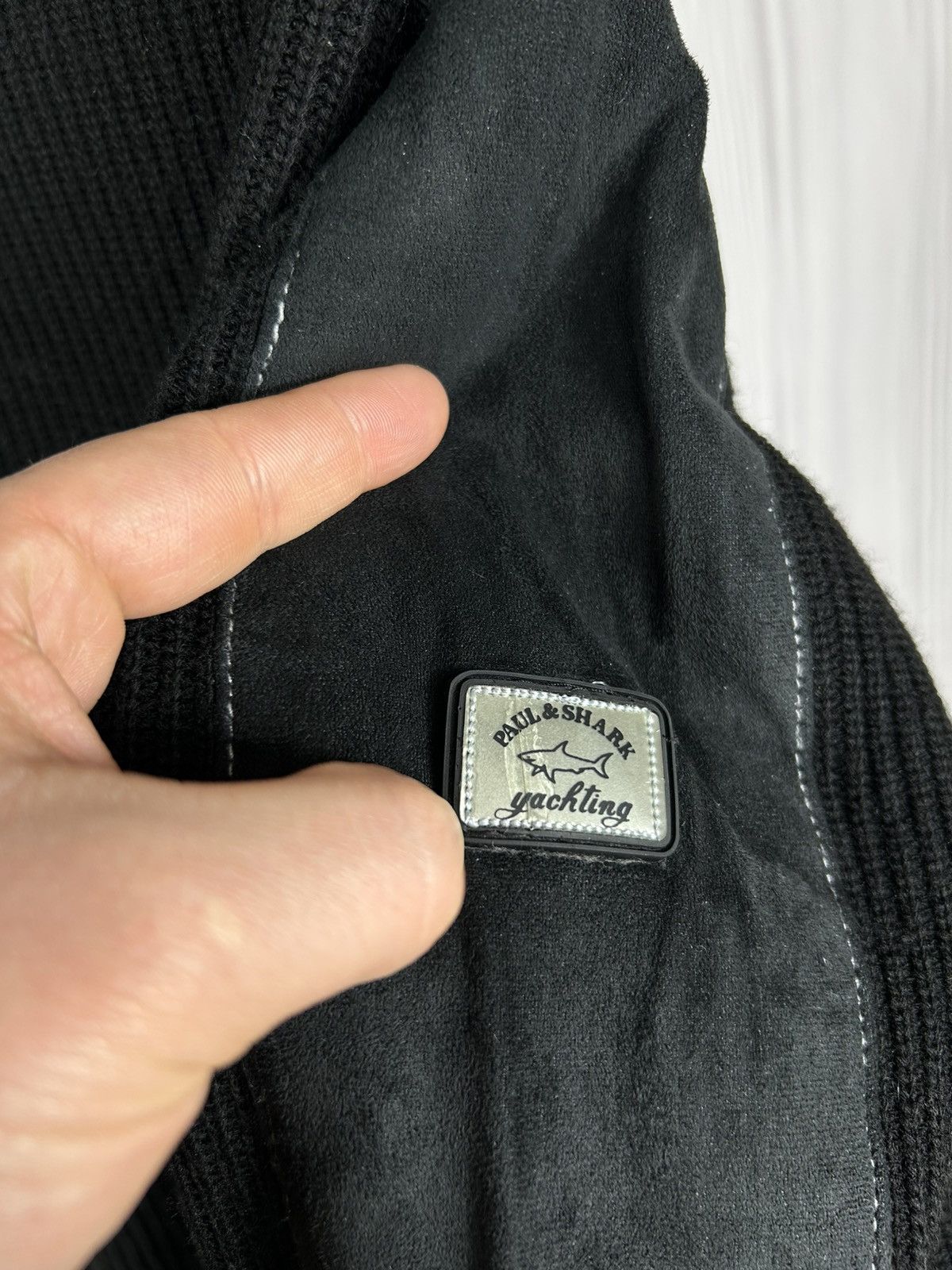 Paul & Shark Vintage Paul Shark Yachting Wool Leather Knitted Sweater XL Size US XL / EU 56 / 4 - 5 Thumbnail