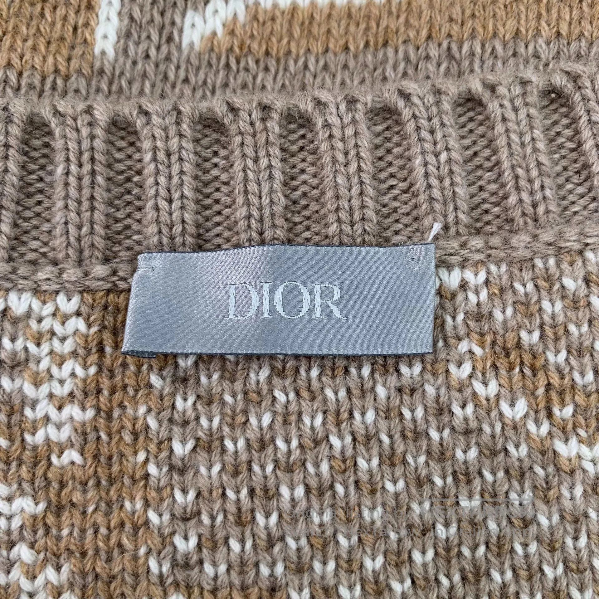 Dior brown logo printed cashmere knit sweater. Size US XL / EU 56 / 4 - 5 Thumbnail