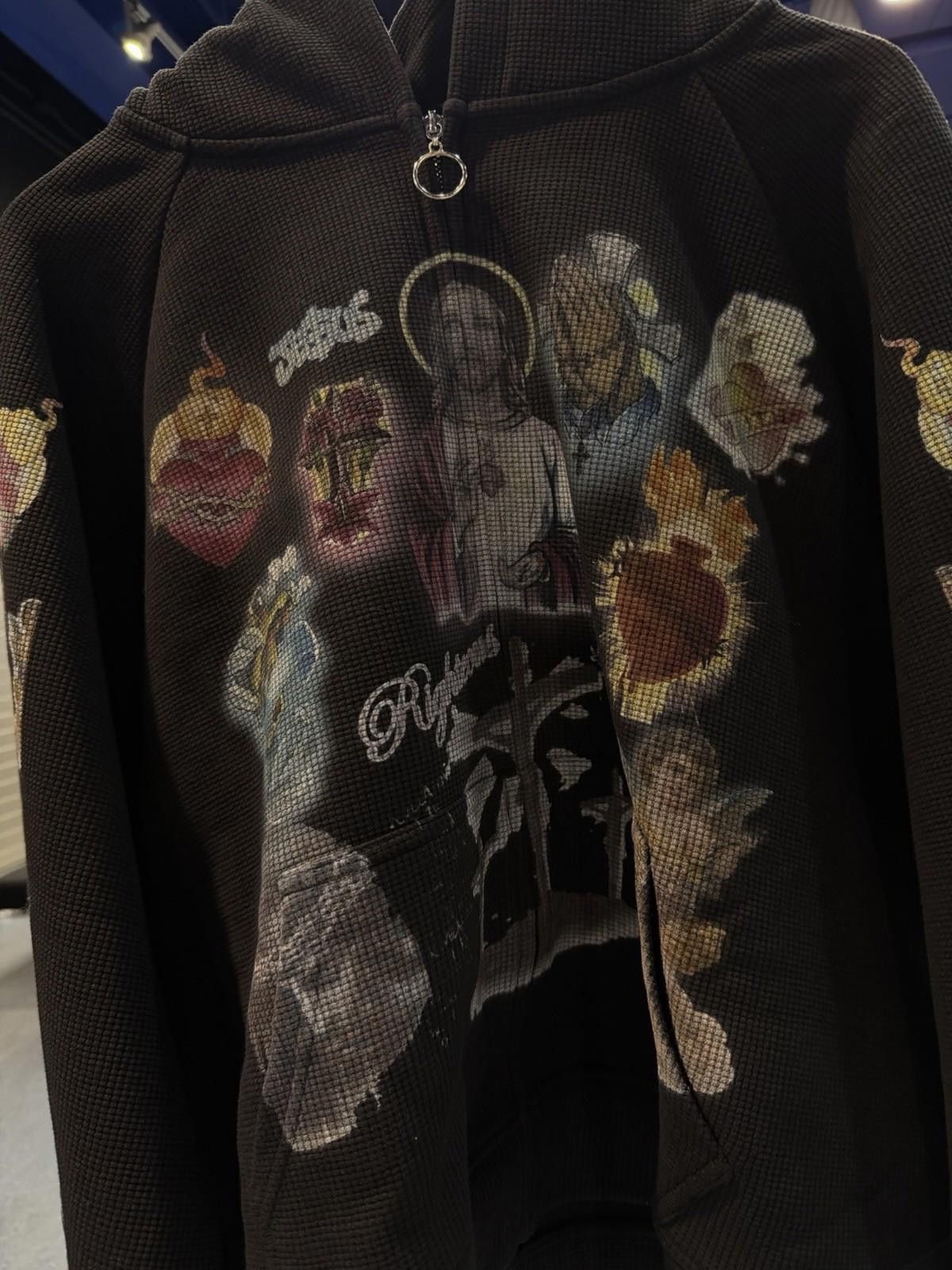 Other Large - We Are Righteous Black Thermal Zip Up Jesus Hoodie Size US L / EU 52-54 / 3 - 4 Thumbnail