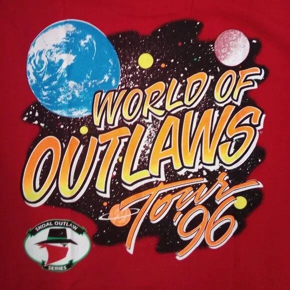 Vintage Vintage World Of Outlaws Tour 96 Race Sprint Car T-Shirt Size US L / EU 52-54 / 3 - 8 Thumbnail