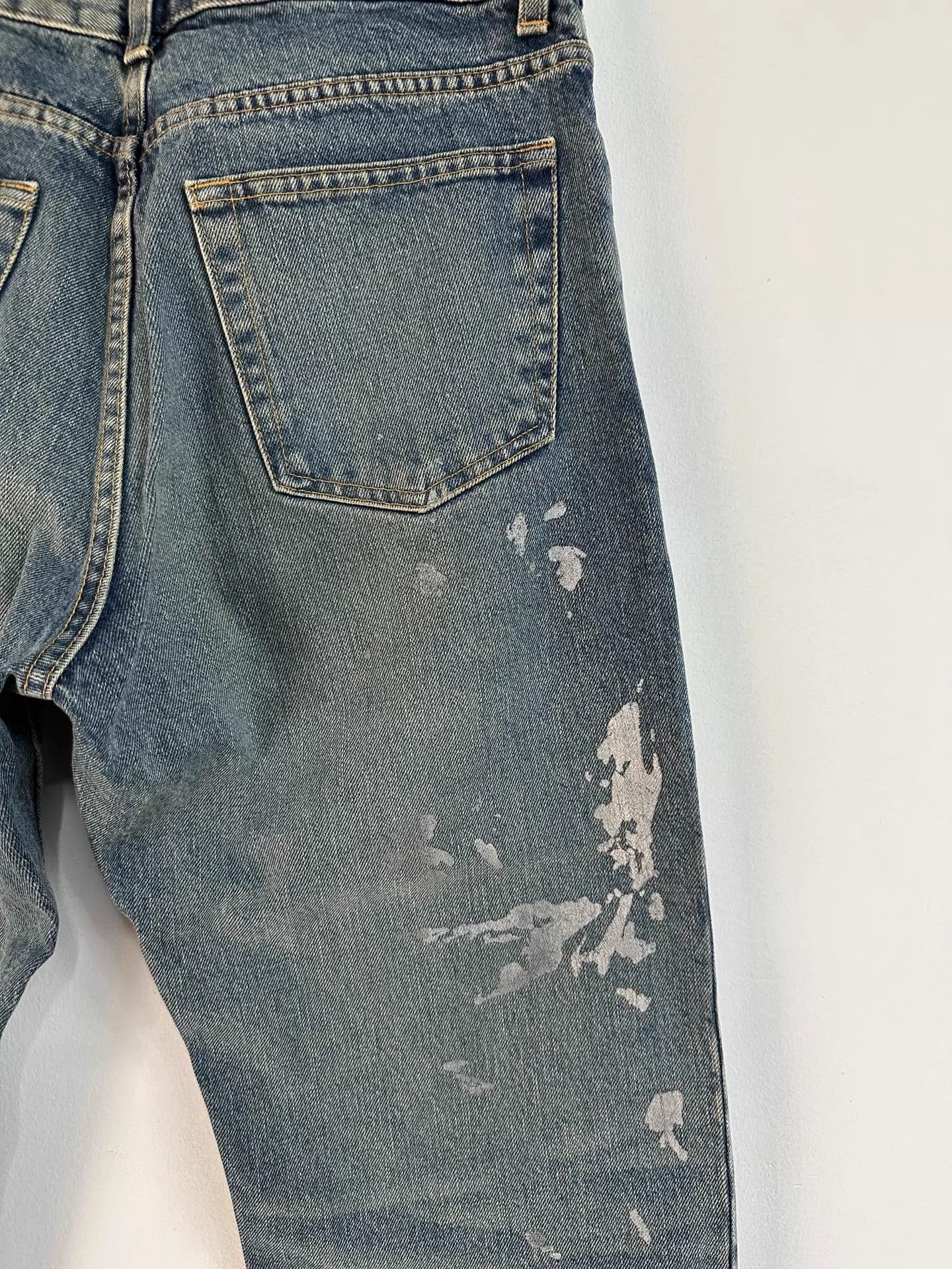 Helmut Lang Helmut Lang Painter Jeans Silver Splatter Blue (Rare, Near Mint) Size US 33 - 5 Thumbnail
