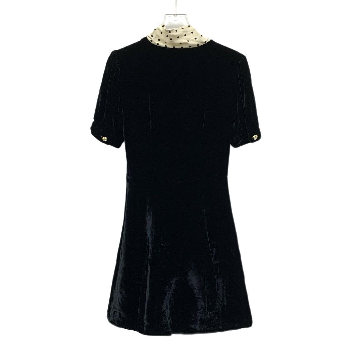 Miu Miu Miu Miu 23 Black Polka Dot Lace-Up Bow Short Sleeve Dress Size XS / US 0-2 / IT 36-38 - 2 Thumbnail