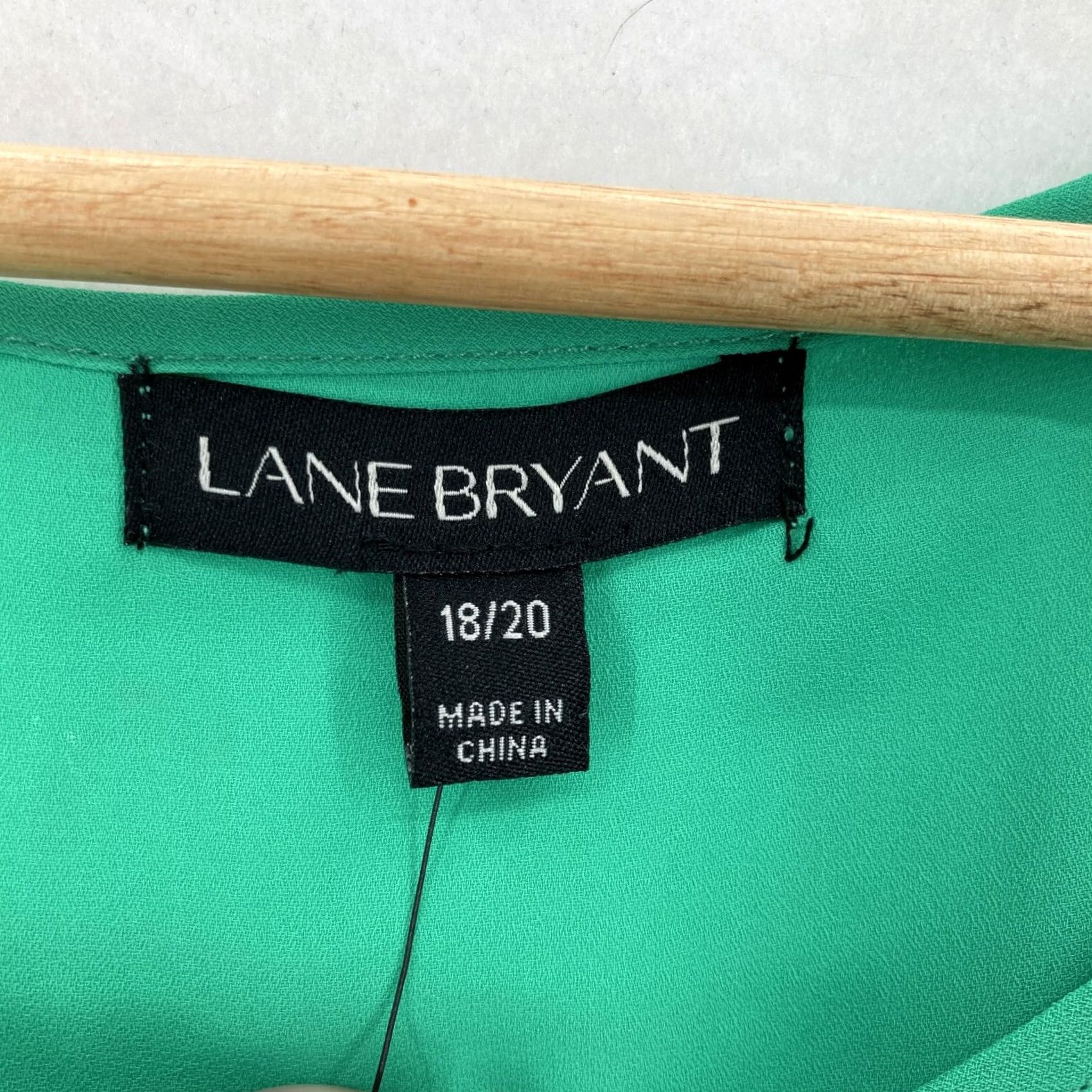 Vintage Lane Bryant Green Bell Sleeve Ruffle Tunic Shirt Womens 18/20 Flowy Keyhole Neck Size 3XL / US 20-22 - 4 Thumbnail