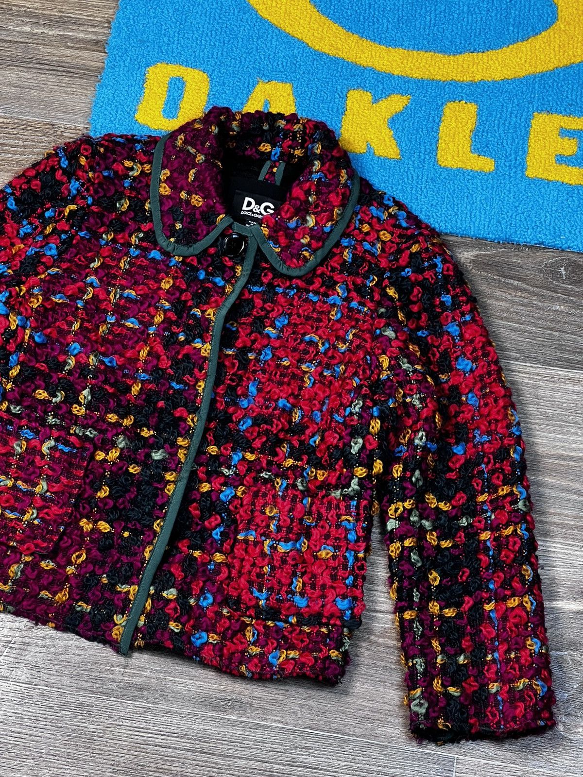 Dolce & Gabbana Dolce Gabbana Multicolour Tweed Wool/Silk Crop Blazer Jacket Size M / US 6-8 / IT 42-44 - 4 Thumbnail