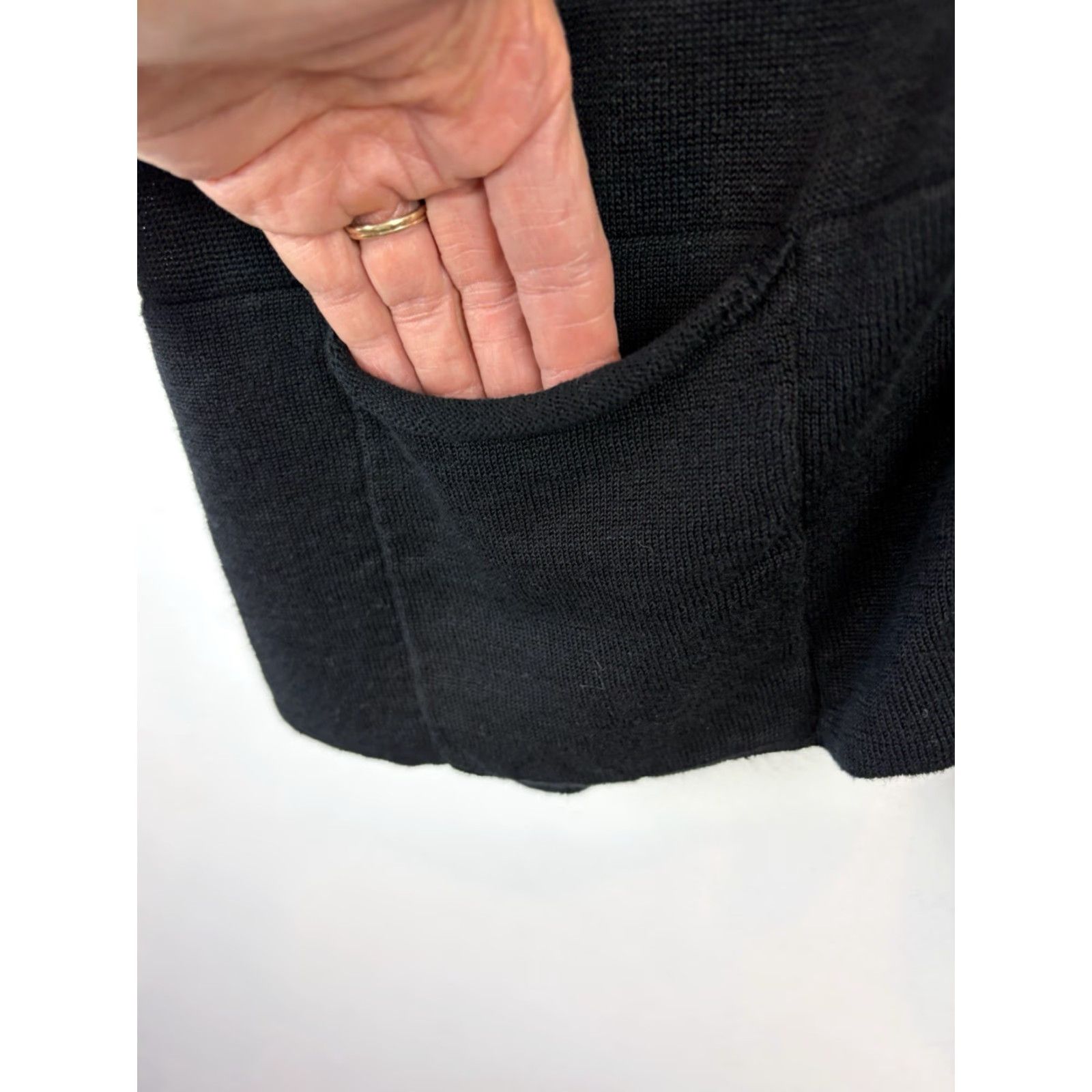 J. Jill J. Jill Cardigan Sweater Womens Large Black Linen Blend Knit Open Front Business Size L / US 10 / IT 46 - 4 Thumbnail