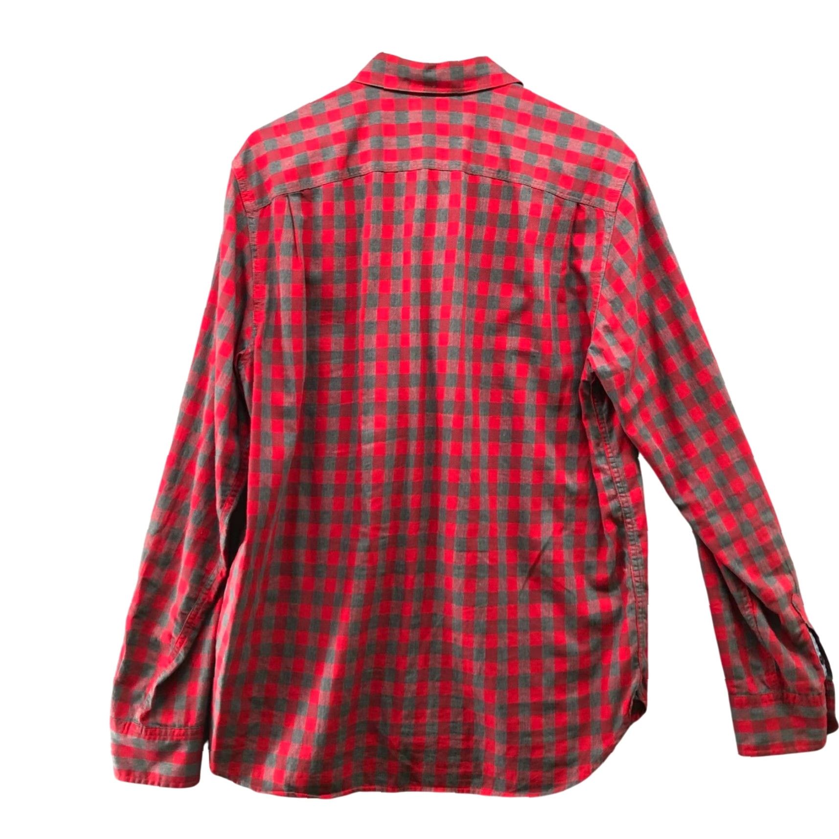 Gap Gap Shirt Mens L Red Gray Check Button Up Cotton Long Sleeve Regular Size US L / EU 52-54 / 3 - 2 Thumbnail