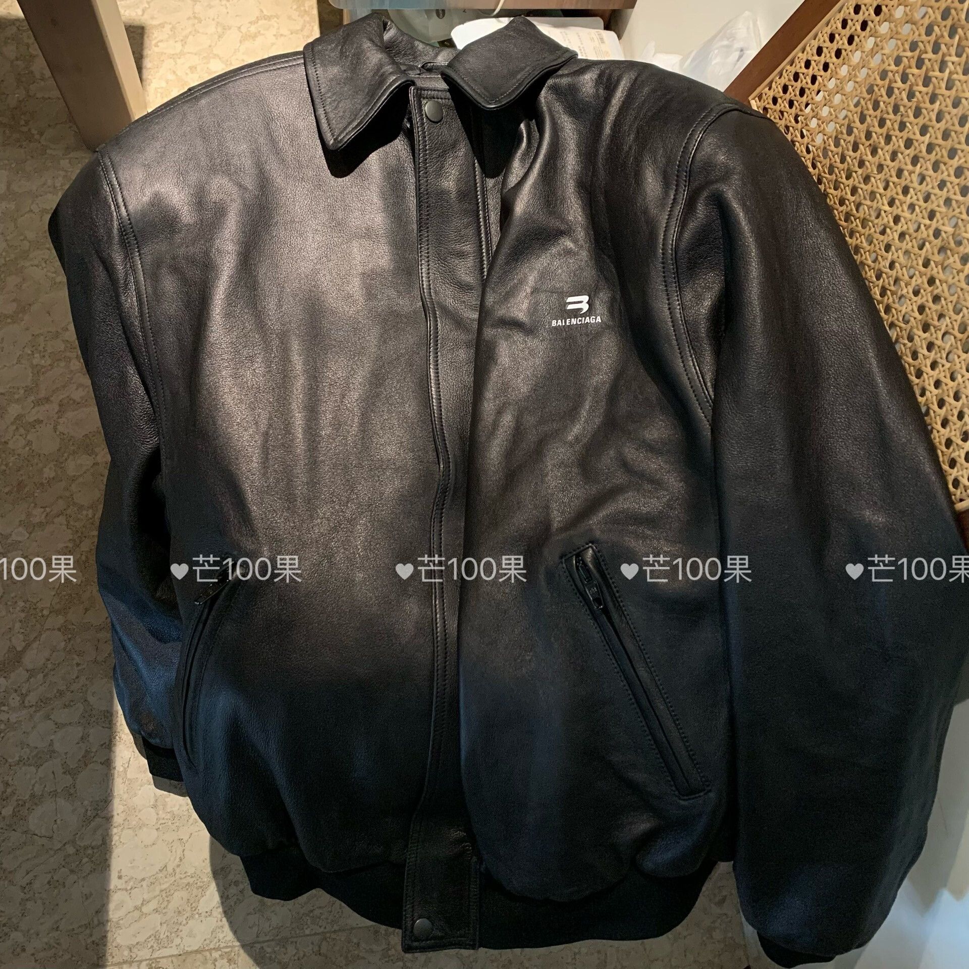 Balenciaga BALENCIAGA SPORTY B LEATHER JACKET FROM FW21 | Grailed