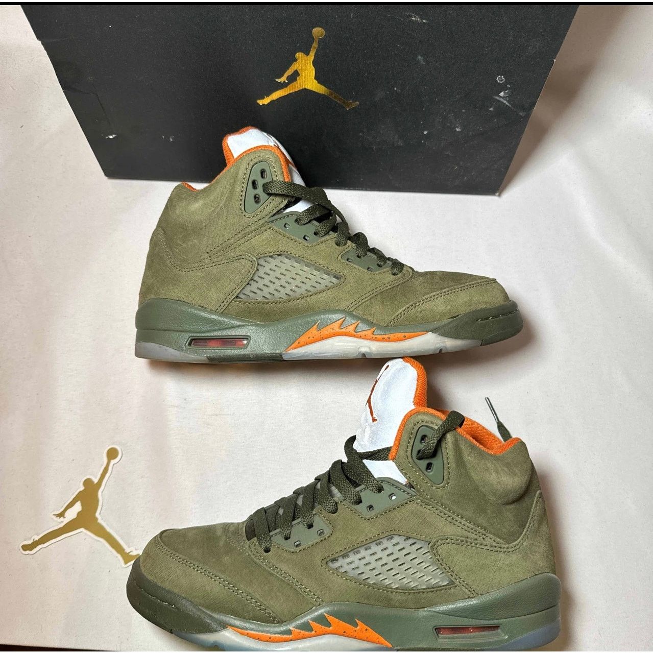 Jordan Brand × Nike Size 6.5 - Air Jordan 5 Retro GS Olive 2024 Men's Shoes Size US 6.5 / EU 39-40 - 2 Thumbnail