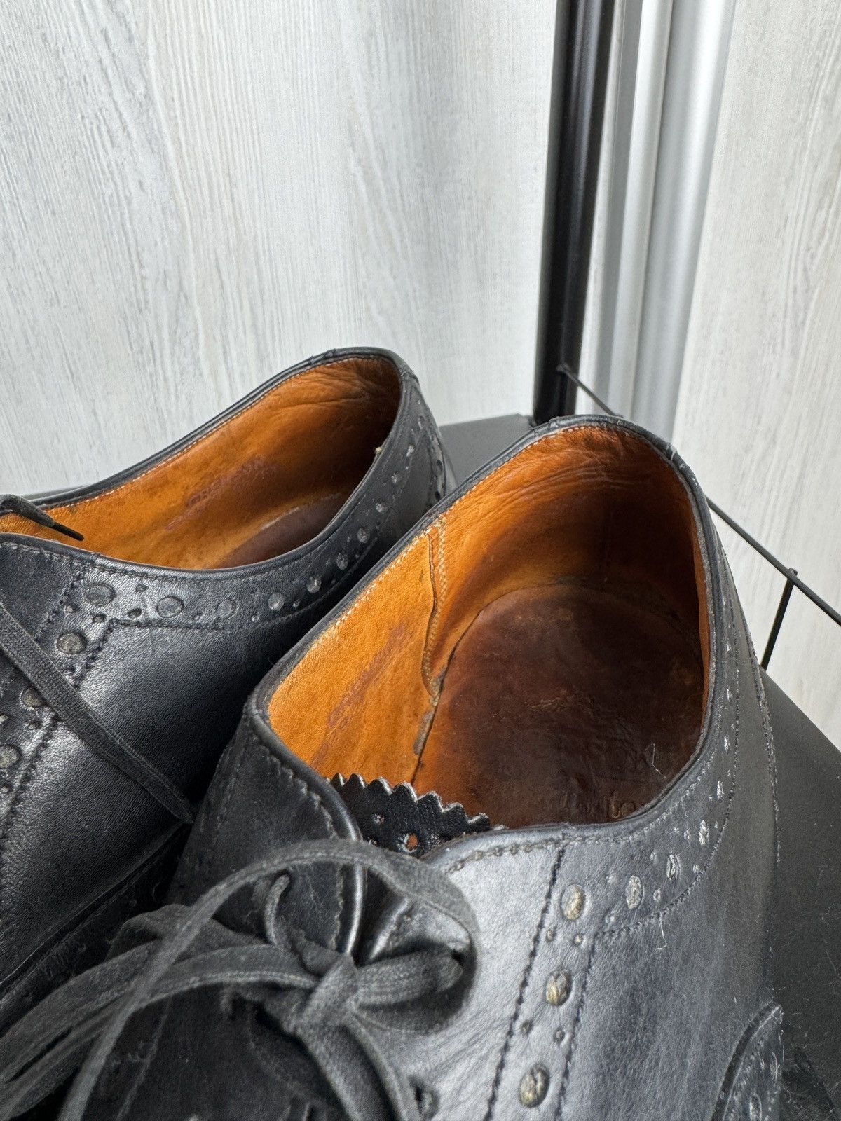Grenson Grenson England Stanley Wingtip Brogue Oxford Black Leather Size US 7.5 / EU 40-41 - 10 Thumbnail
