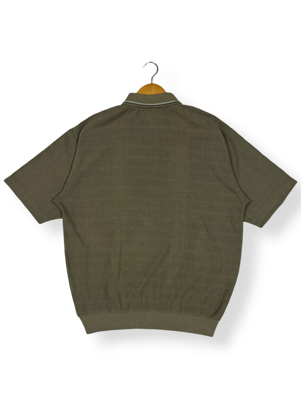 Japanese Brand Vintage Lindbergh Stripes Technical Knit Pocket Polo Shirt Size US M / EU 48-50 / 2 - 2 Thumbnail