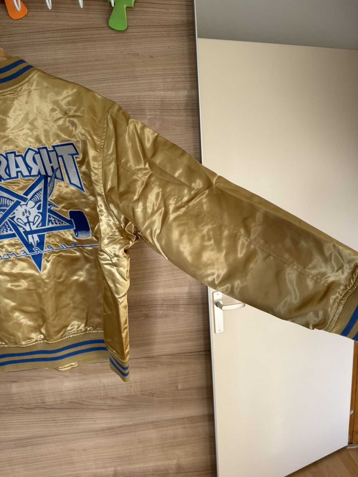 Supreme Supreme x Trasher Satin Bomber Jacket Gold Size US L / EU 52-54 / 3 - 9 Thumbnail