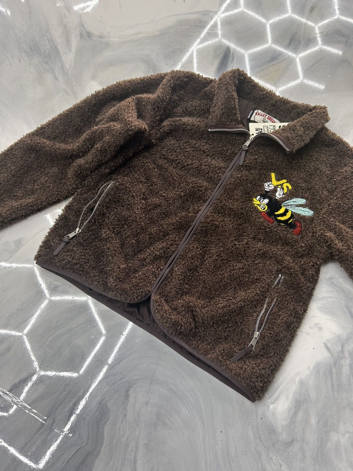 Vale Vale Lenny Fleece Zip Up Jacket Brown Size M Size US M / EU 48-50 / 2 - 9 Thumbnail