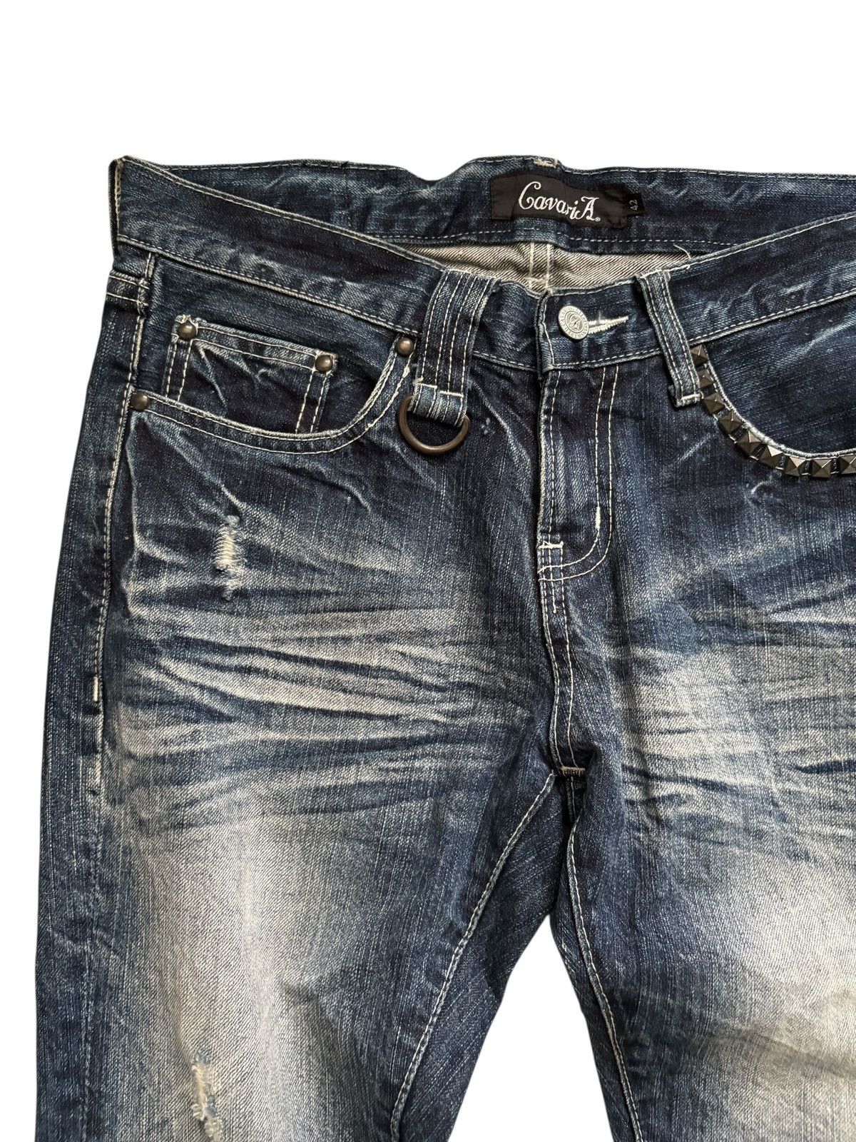 Japanese Brand Vintage Cavaria mudwash studded flared distressed jeans Size US 30 / EU 46 - 6 Thumbnail