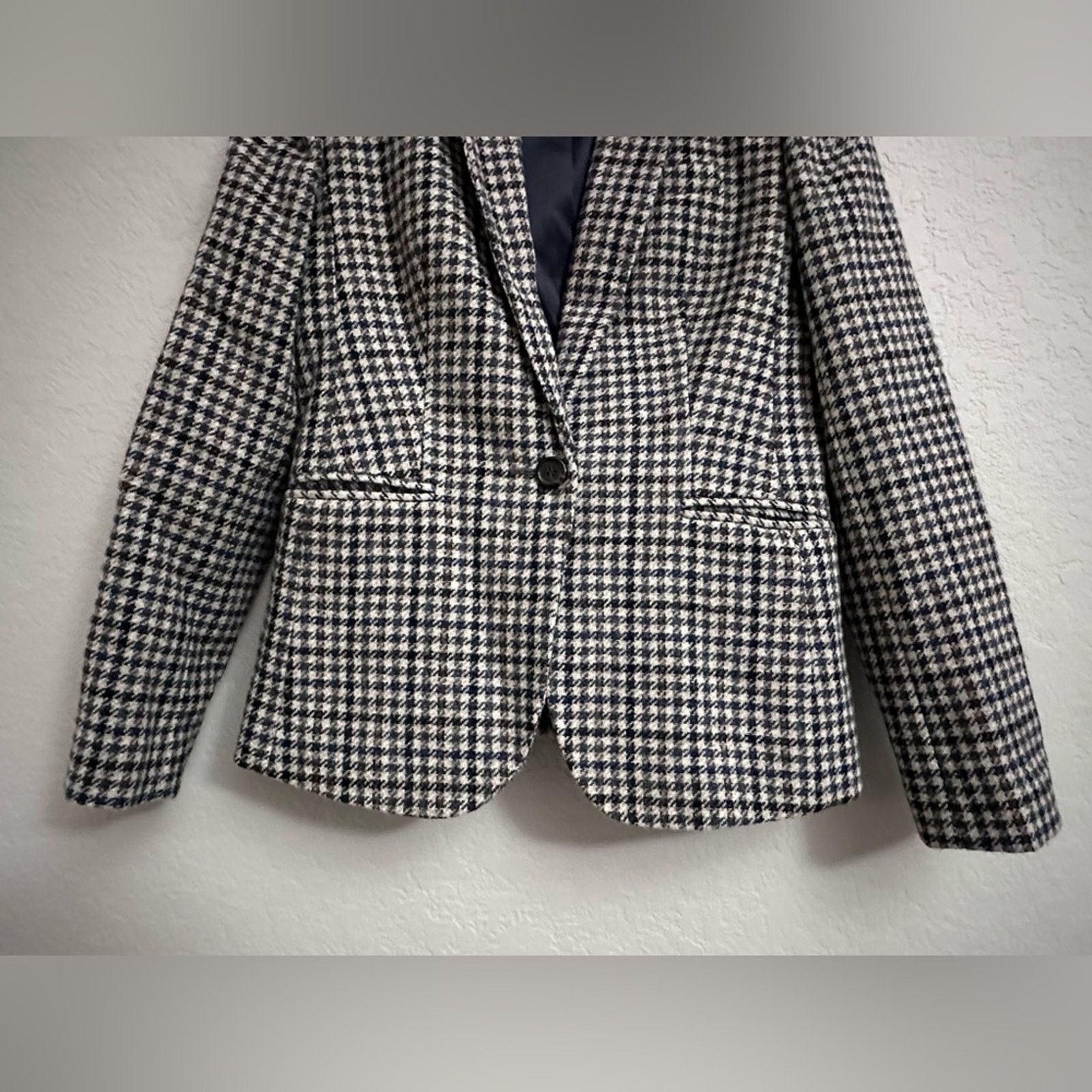 J.Crew J Crew Campbell Moon Houndstooth Wool Blazer Womens Sz 4 Size S / US 4 / IT 40 - 3 Thumbnail