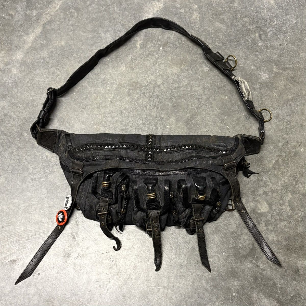 KMRii studded leather vamp crossbody bag